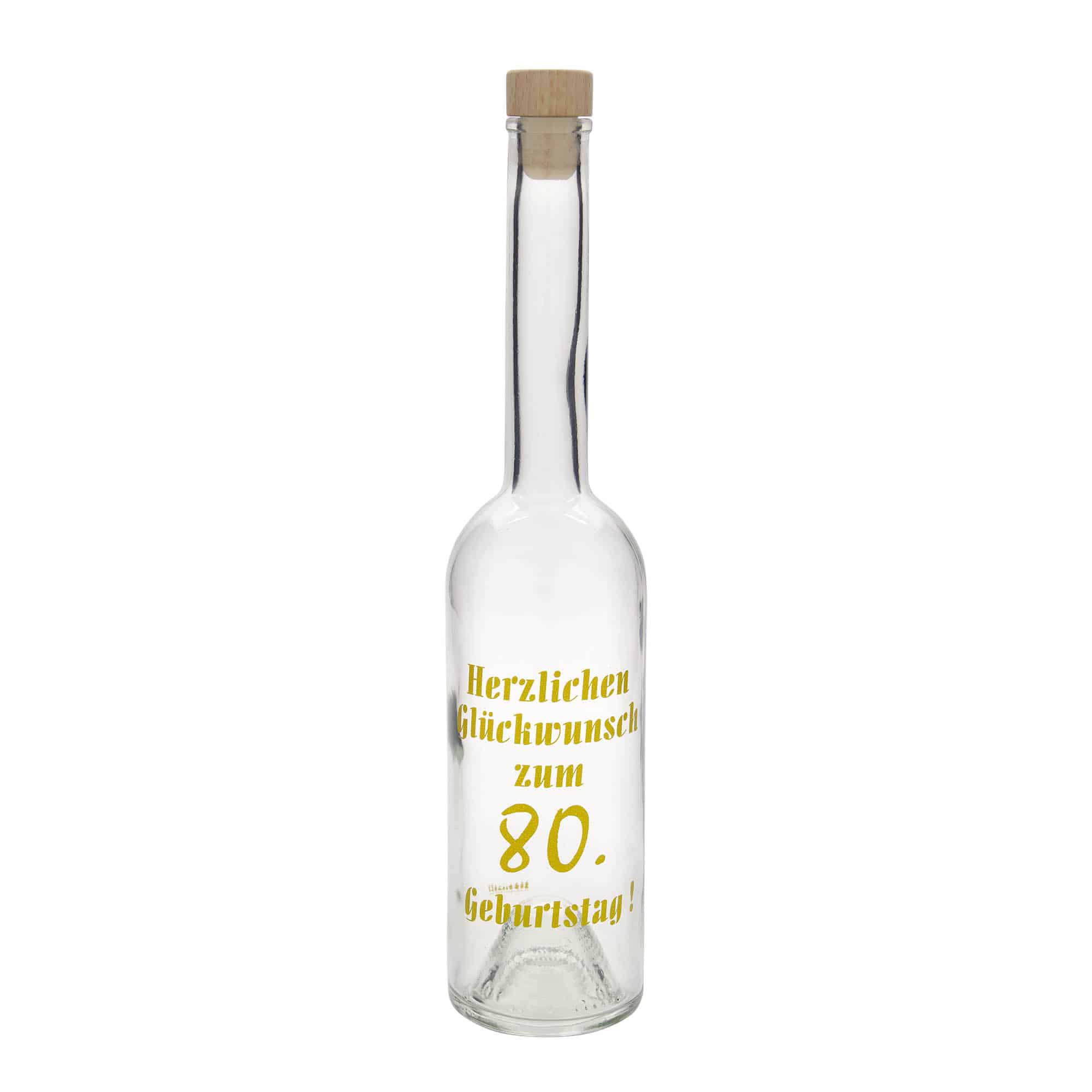 500 ml Garrafa de vidro 'Opera', Motivo: 80 anos, boca: Cortiça