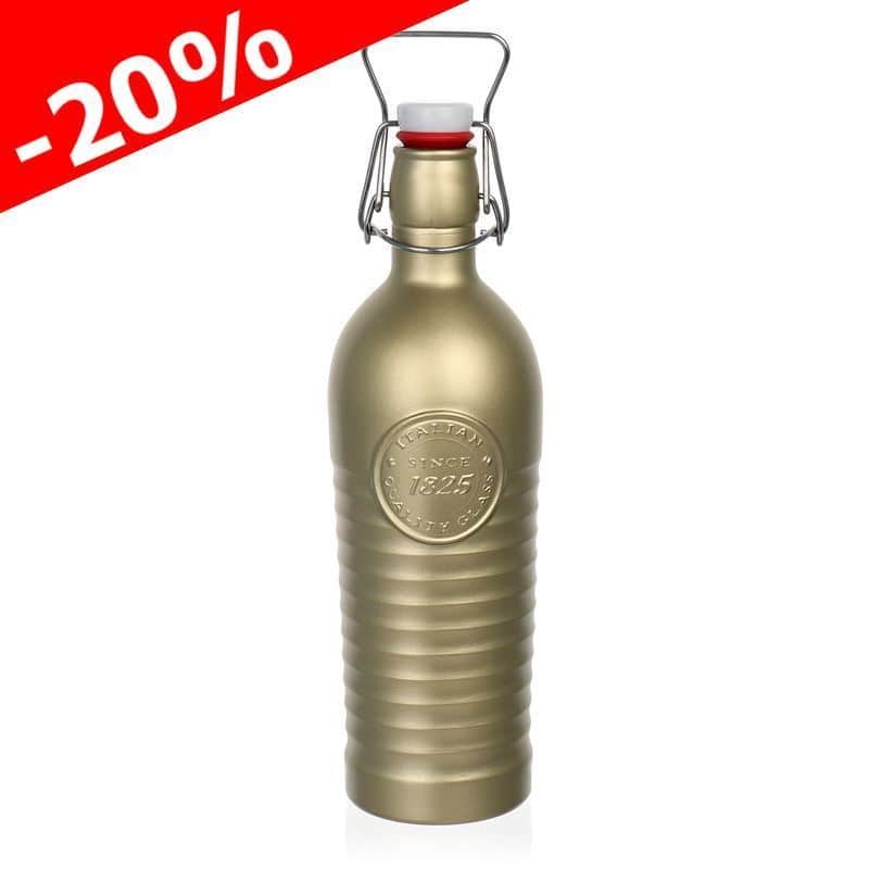 1200 ml Garrafa de vidro 'Officina 1825', dourada, boca: Tampa mecânica