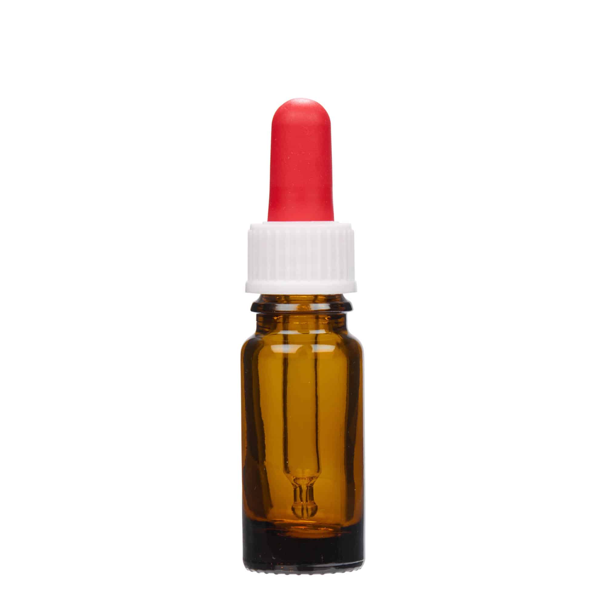 10 ml Frasco conta gotas farmacêutico, vidro, castanho, boca: DIN 18