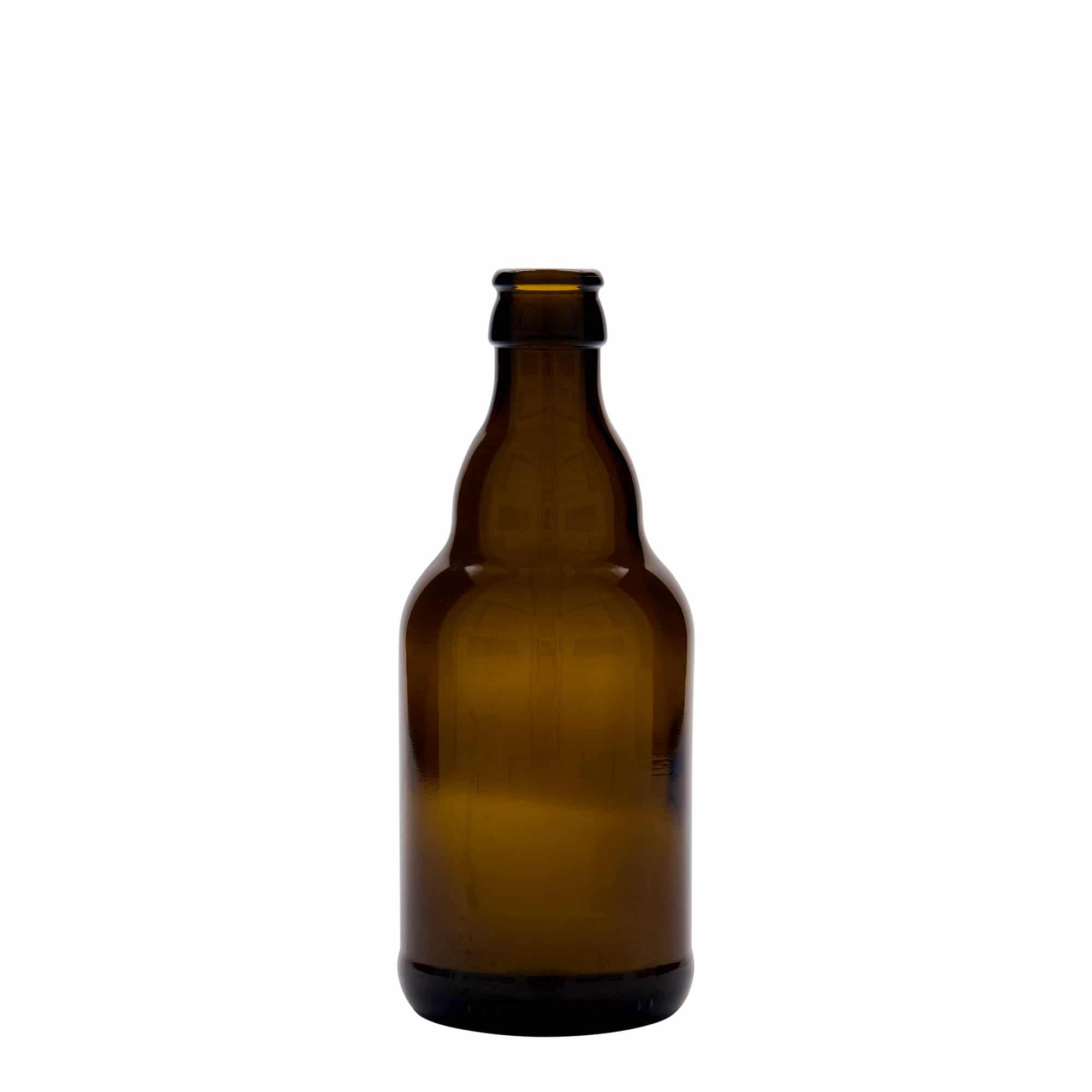 330 ml Garrafa de cerveja 'Steinie', vidro, castanho, boca: Tampas coroa