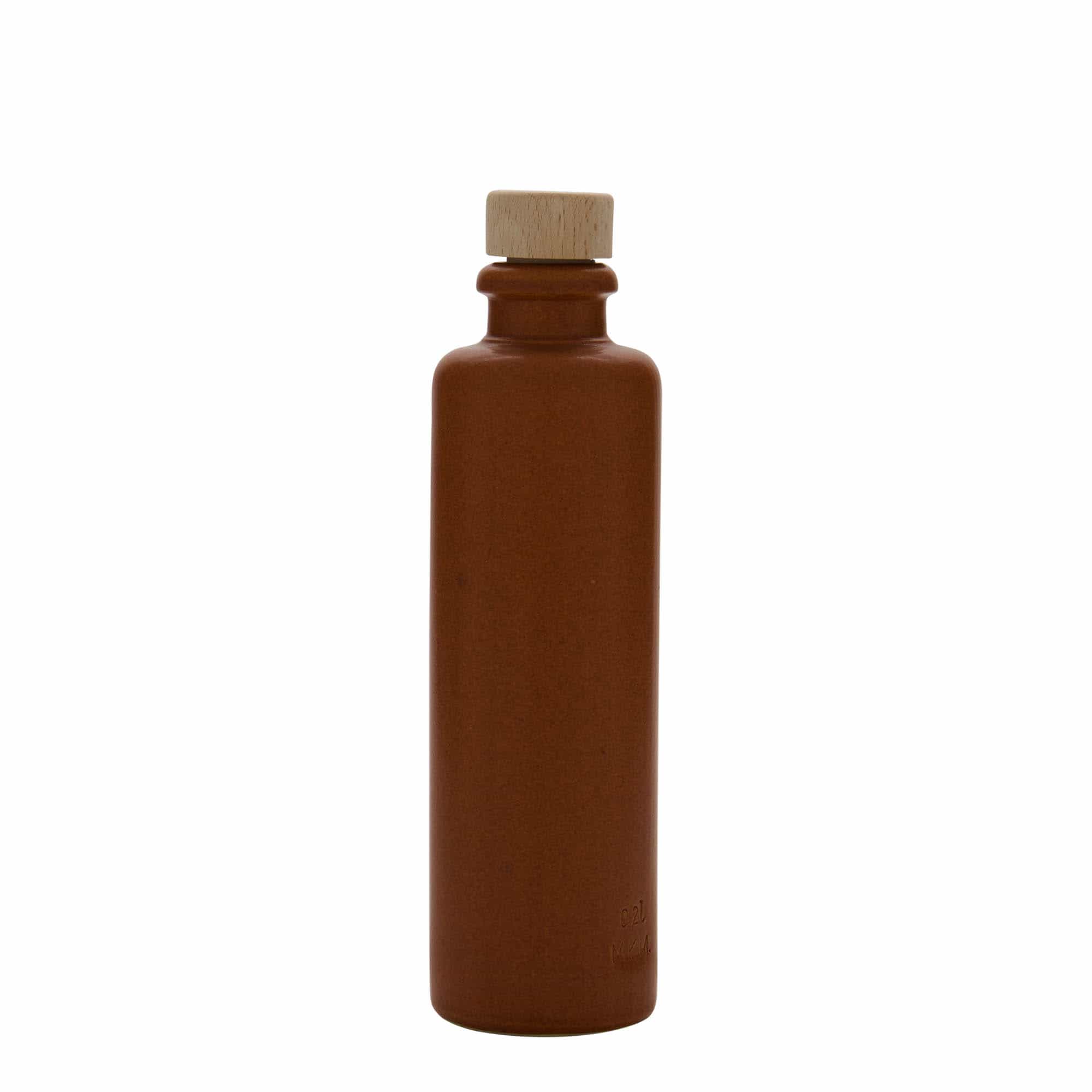 200 ml Jarro de barro, grés, vermelho-castanho, boca: Cortiça