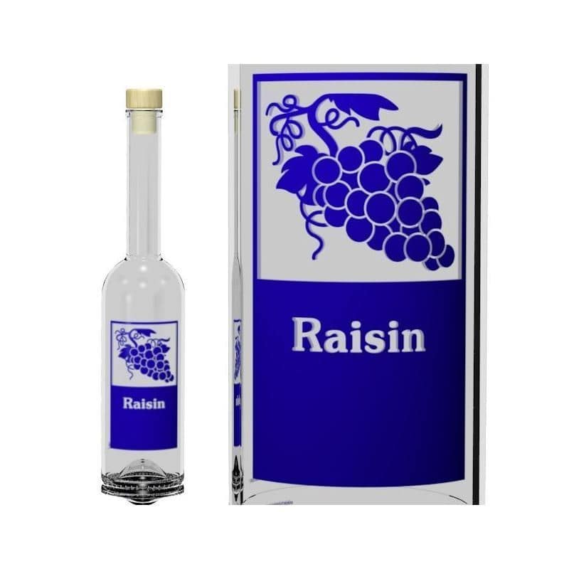 500 ml Garrafa de vidro 'Opera', Motivo: Raisin, boca: Cortiça