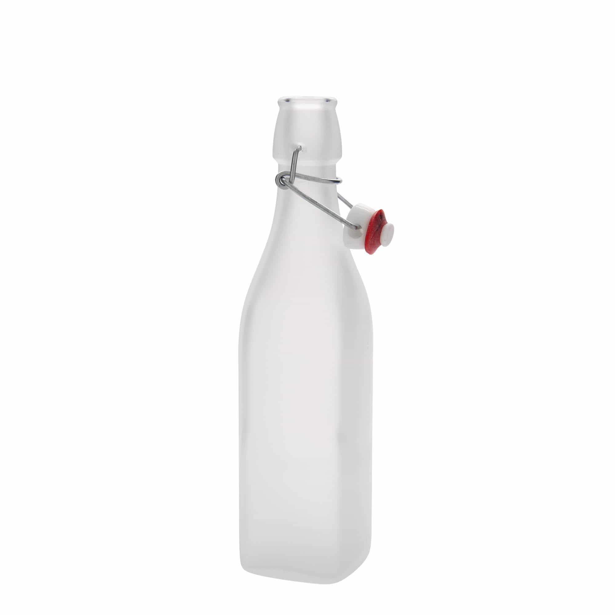 500 ml Garrafa de vidro 'Swing', quadrada, branco, boca: Tampa mecânica