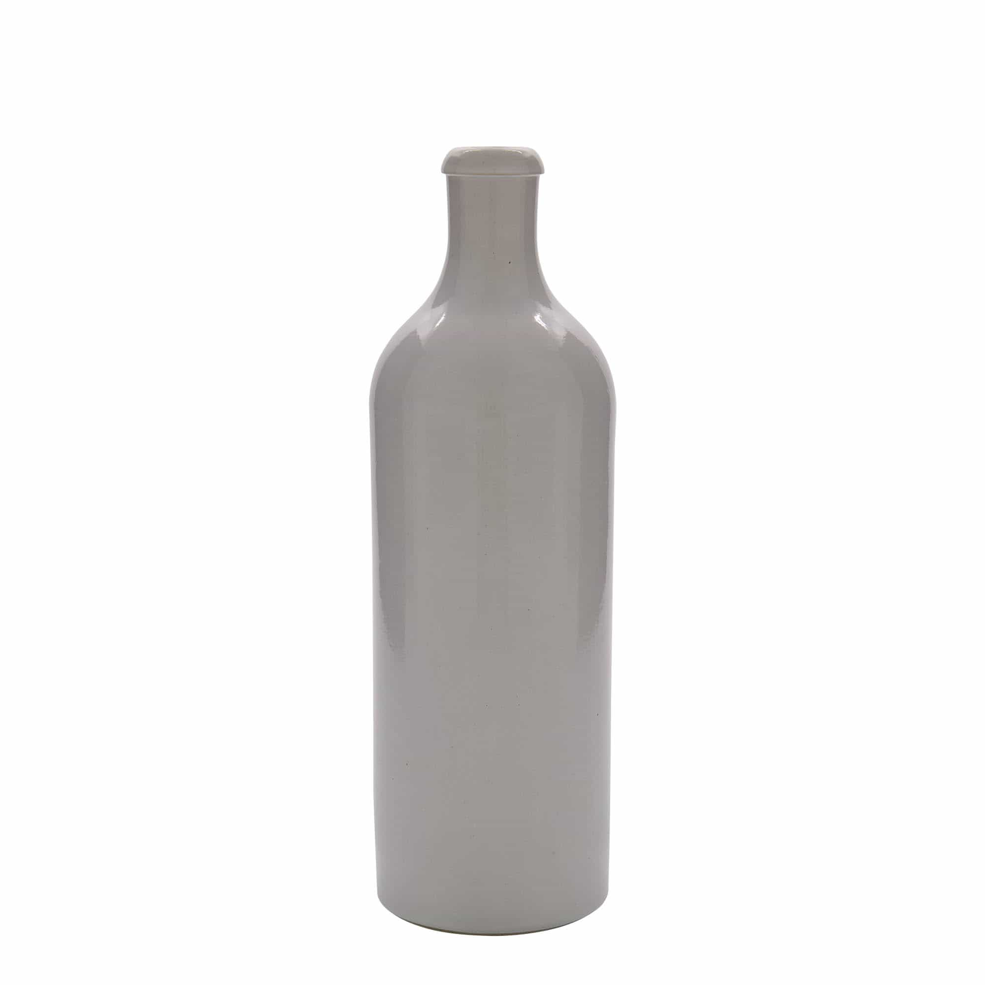 750 ml Jarro de barro, grés, branco, boca: Cortiça