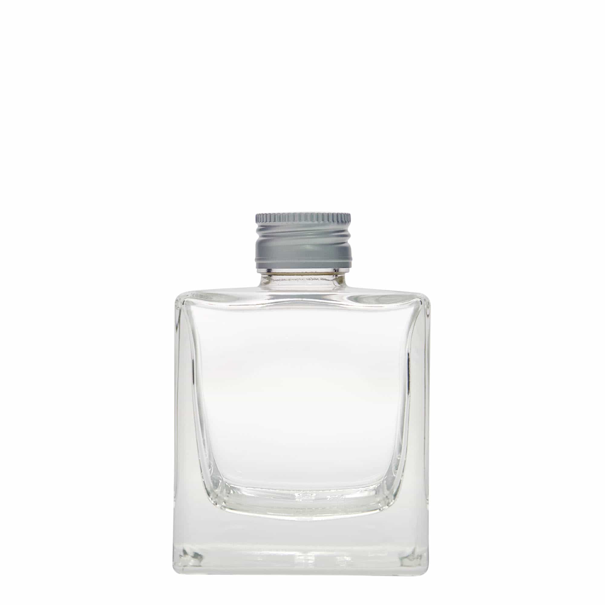 200 ml Garrafa de vidro 'Cube', quadrada, boca: PP 28