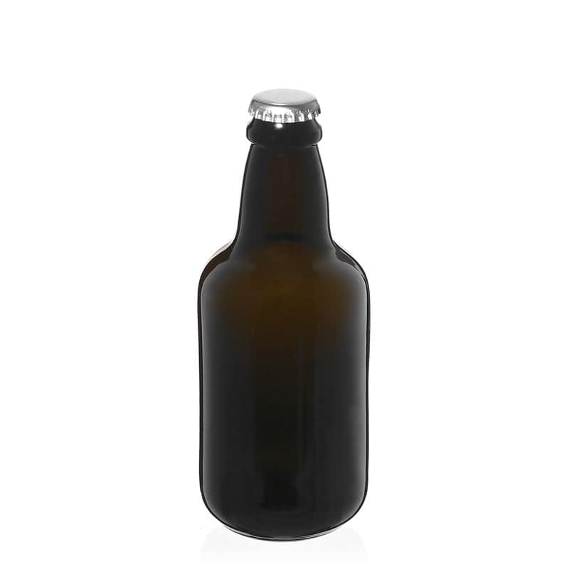 330 ml Garrafa de cerveja 'Era', vidro, verde antigo, boca: Tampas coroa