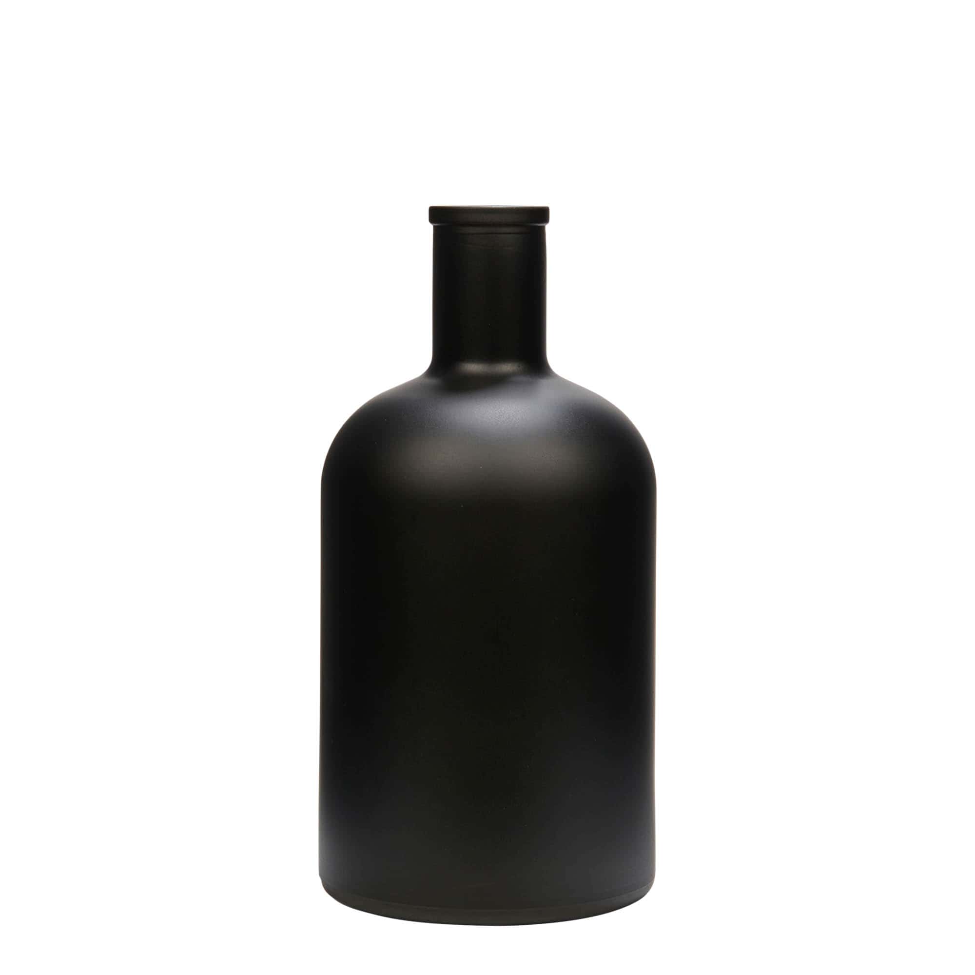 700 ml Garrafa de vidro 'Gerardino', preto, boca: Cortiça