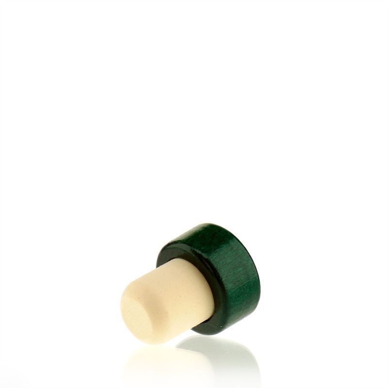 Rolhas capsuladas 19 mm, madeira, verde, para boca: Cortiça