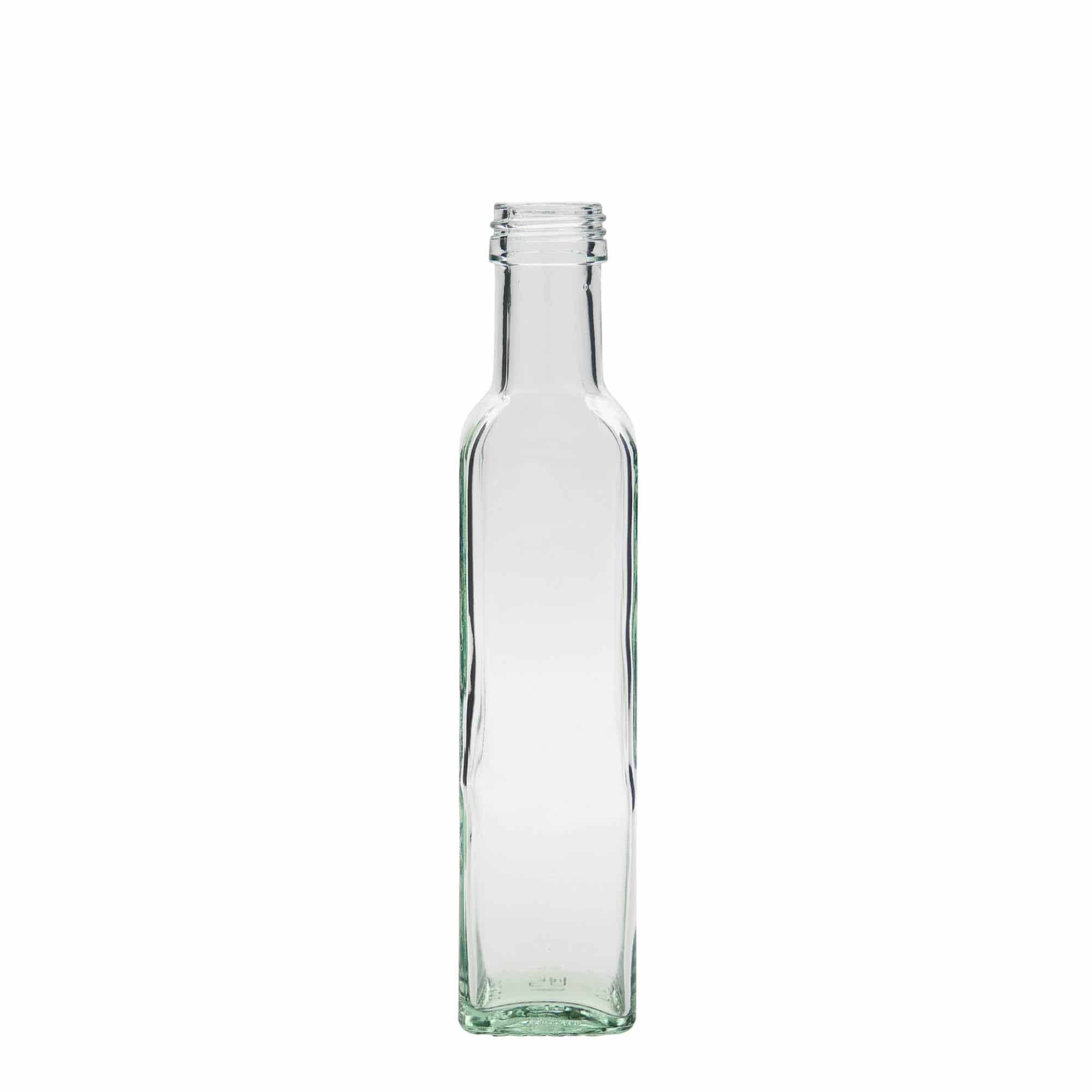 250 ml Garrafa de vidro 'Marasca', quadrada, boca: PP 31,5