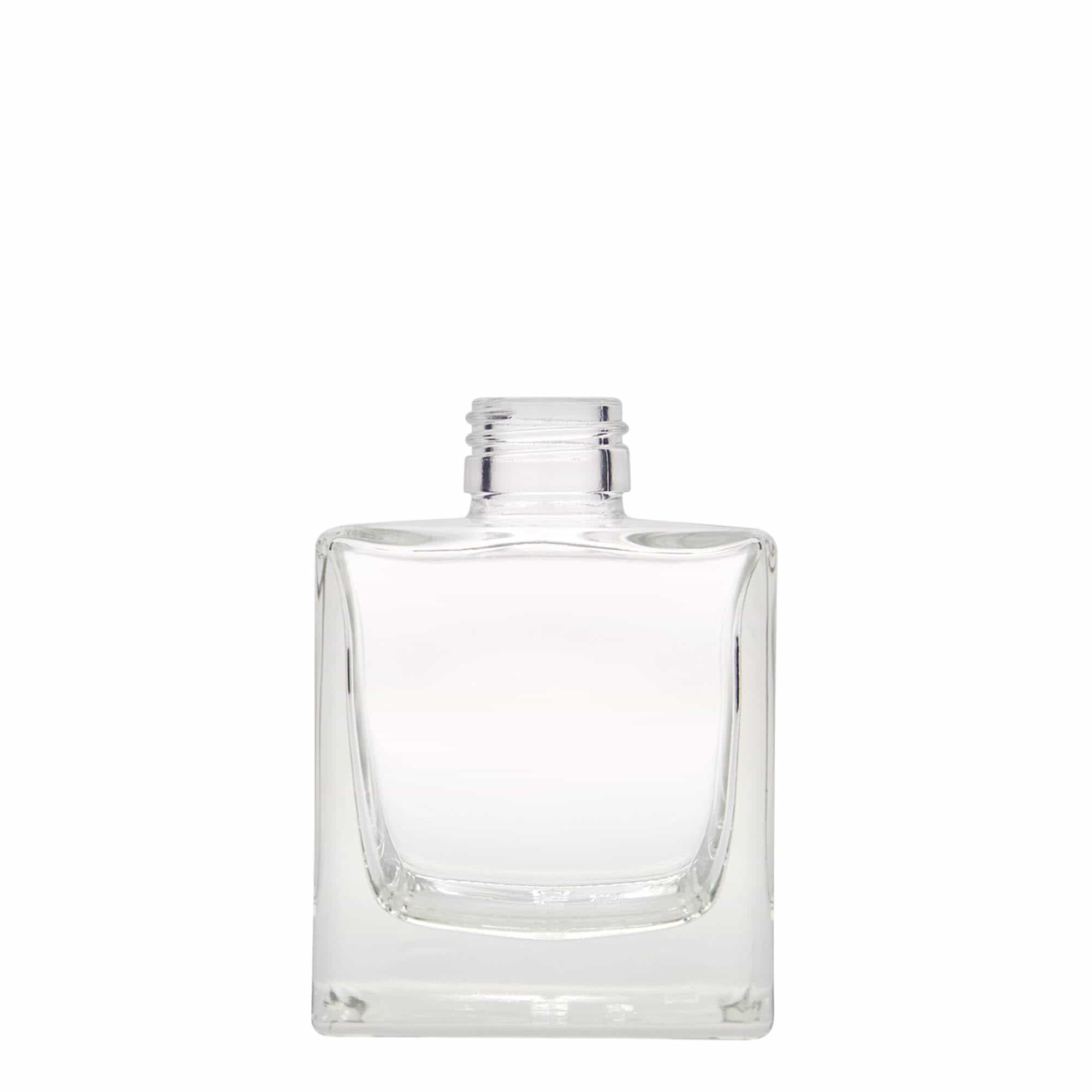 200 ml Garrafa de vidro 'Cube', quadrada, boca: PP 28