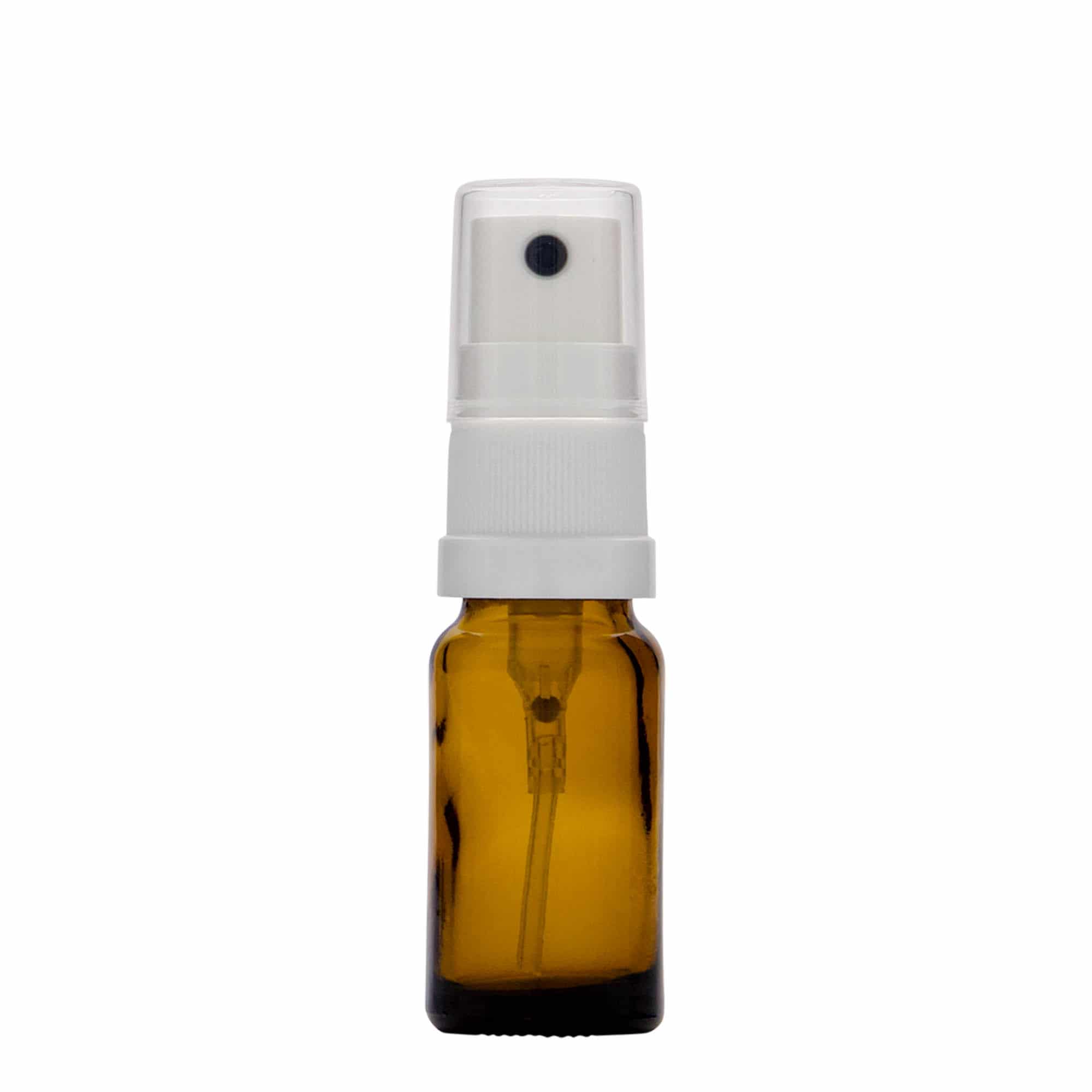 10 ml Frasco de pulverização farmacêutico, vidro, castanho, boca: DIN 18