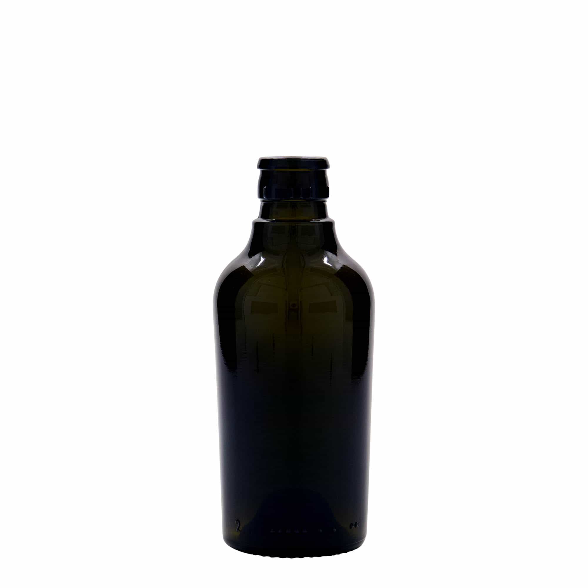 250 ml Garrafa para azeite e vinagre 'Oleum', vidro, verde antigo, boca: DOP