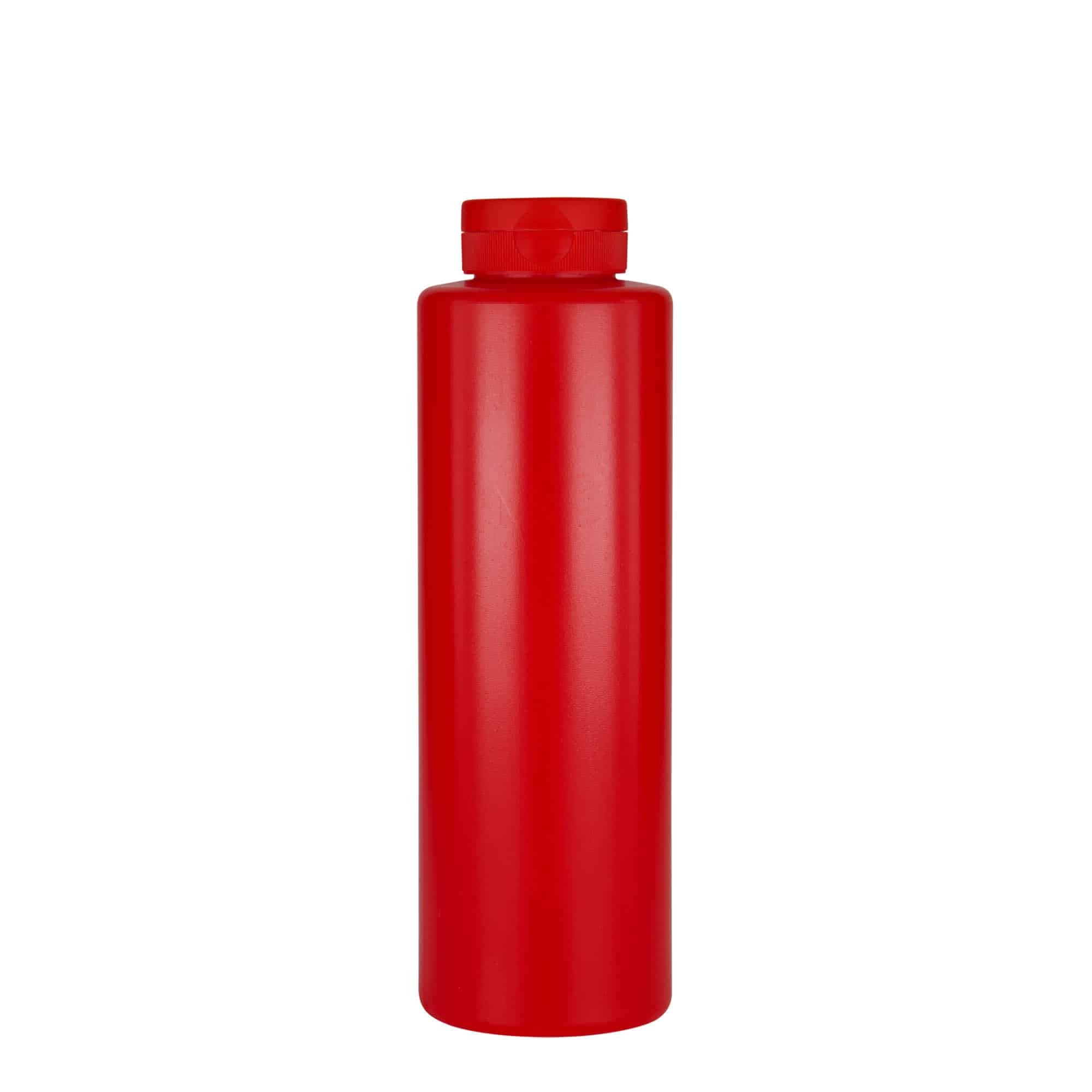 500 ml Frasco para molhos, plástico PEBD, vermelho, boca: GPI 38/400