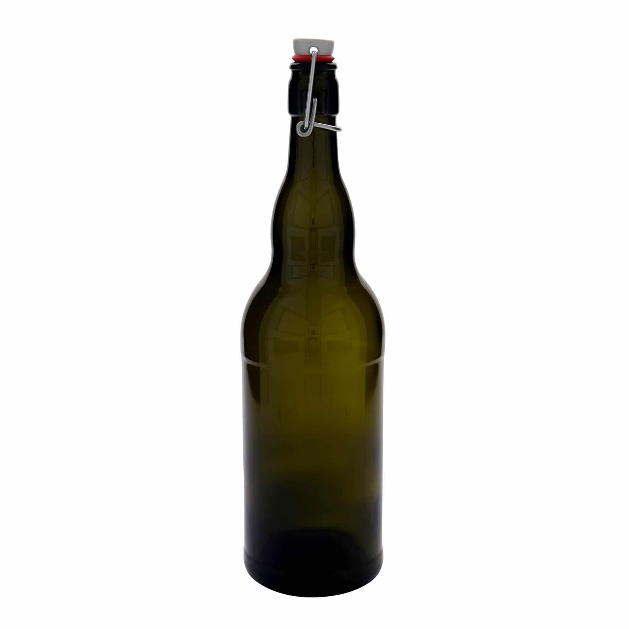 1000 ml Garrafa de cerveja Belgien, vidro, verde antigo, boca: Tampa mecânica