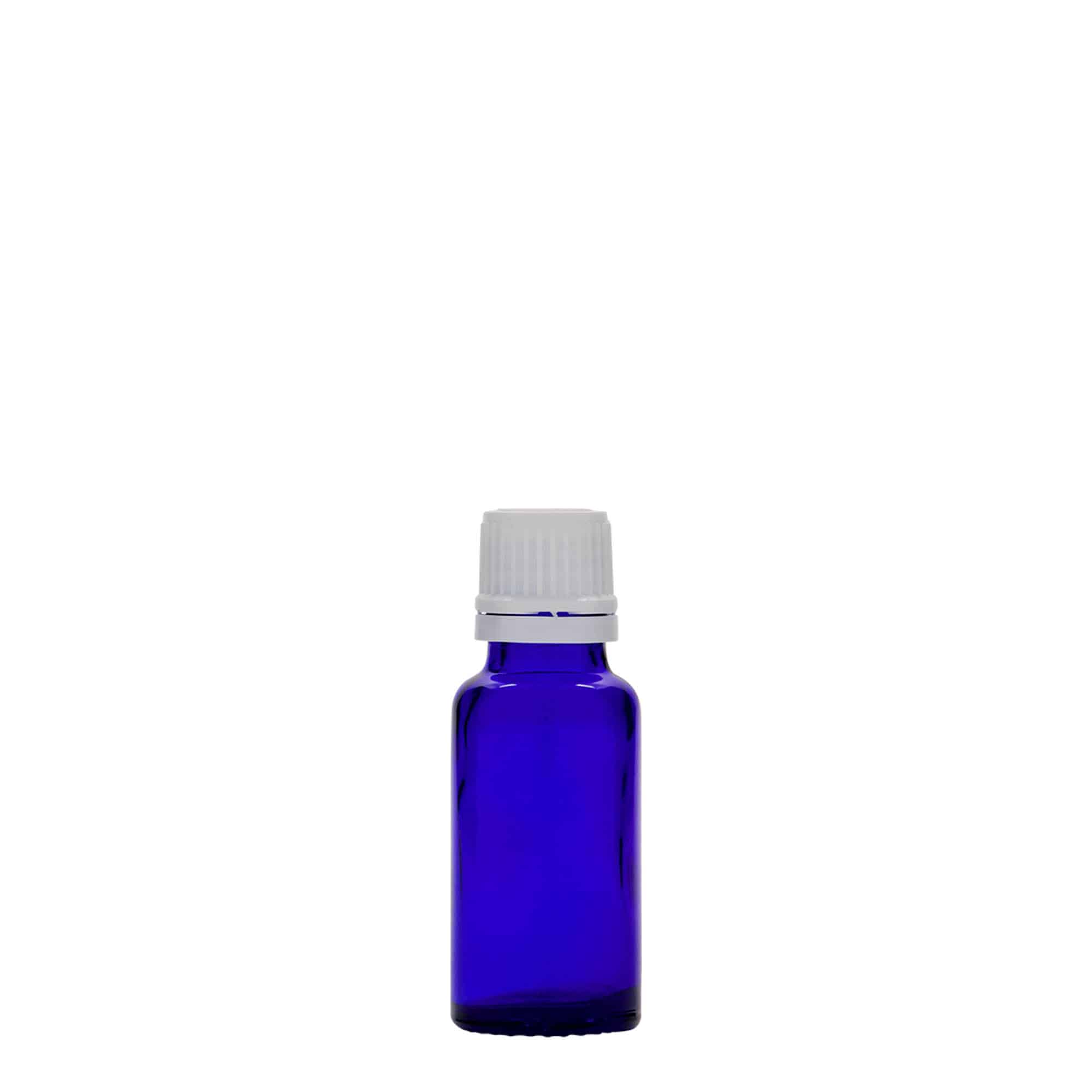 20 ml Frasco de medicamentos, vidro, azul real, boca: DIN 18