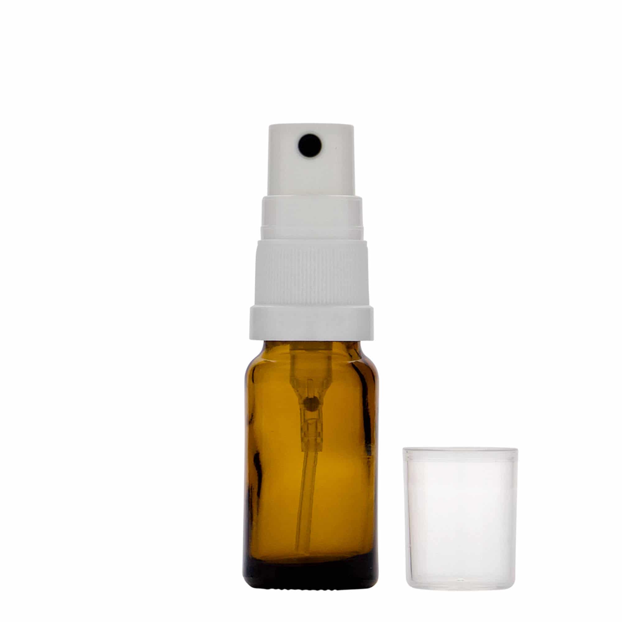 10 ml Frasco de pulverização farmacêutico, vidro, castanho, boca: DIN 18