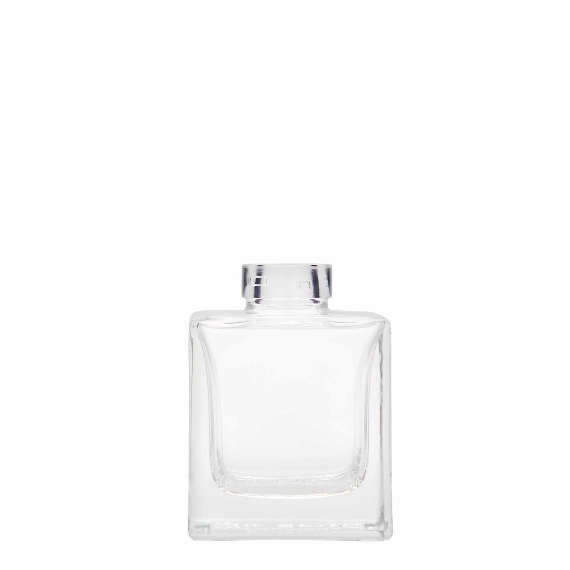 100 ml Garrafa de vidro 'Cube', quadrada, boca: Cortiça