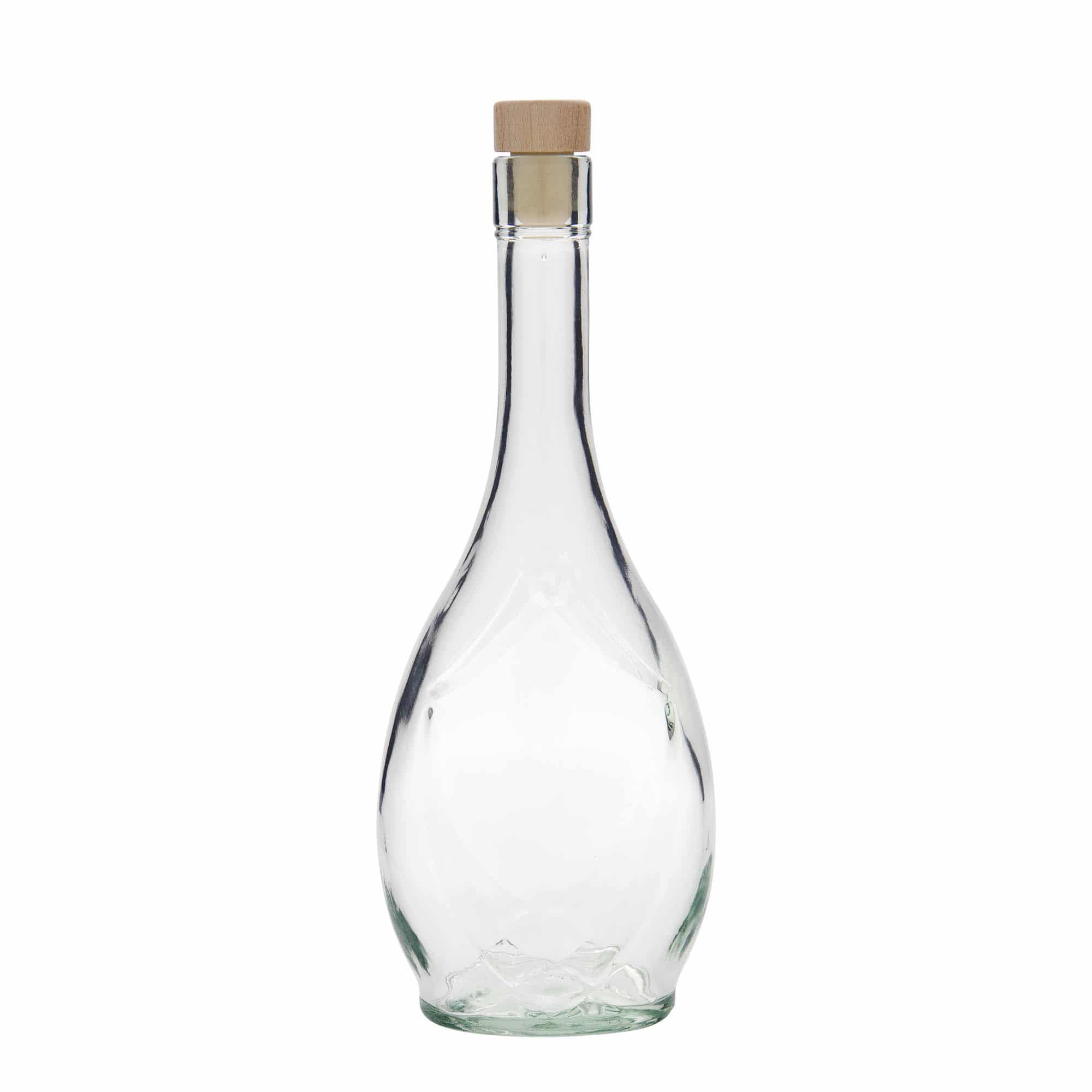 500 ml Garrafa de vidro 'Saragossa', oval, boca: Cortiça