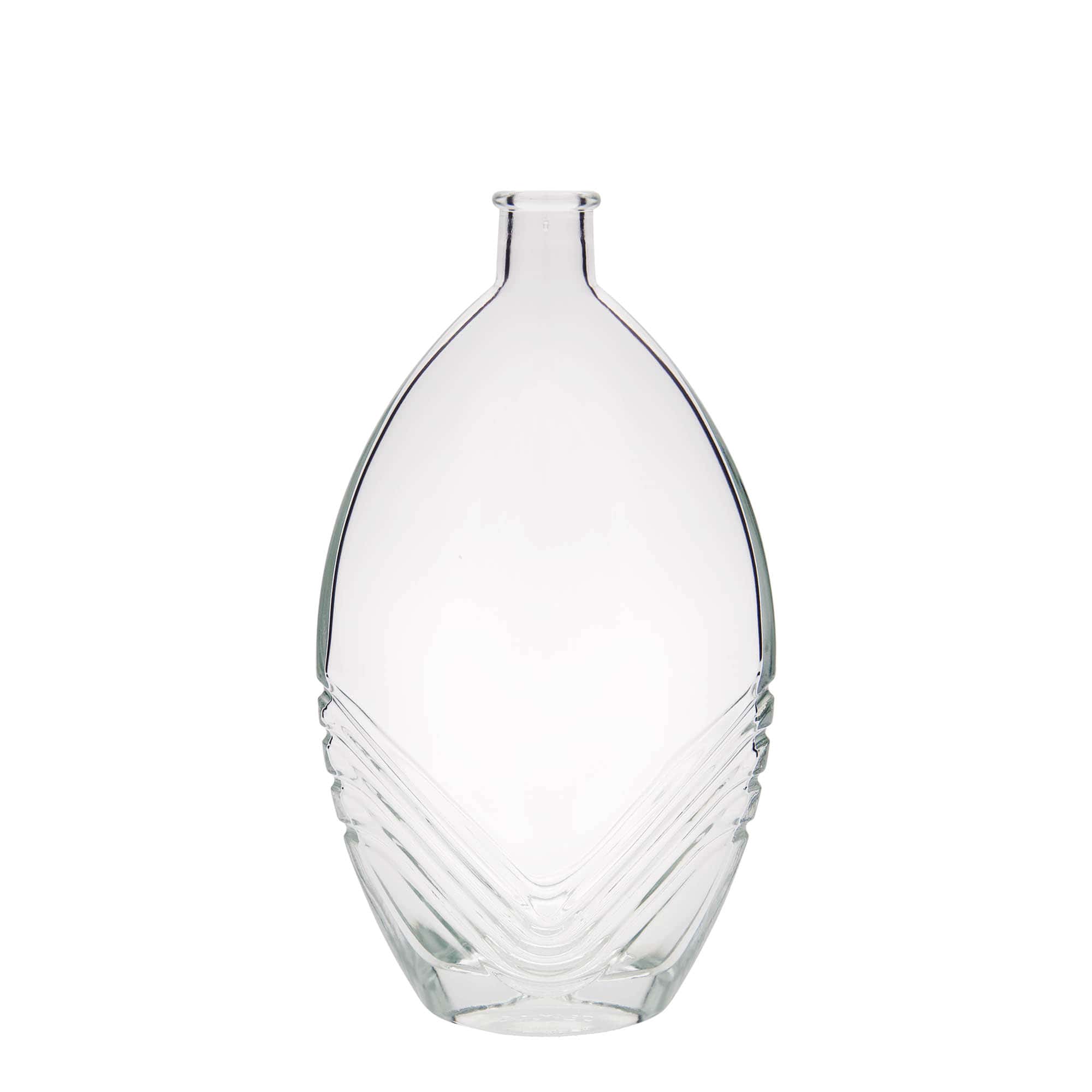 500 ml Garrafa de vidro 'Florence', oval, boca: Cortiça