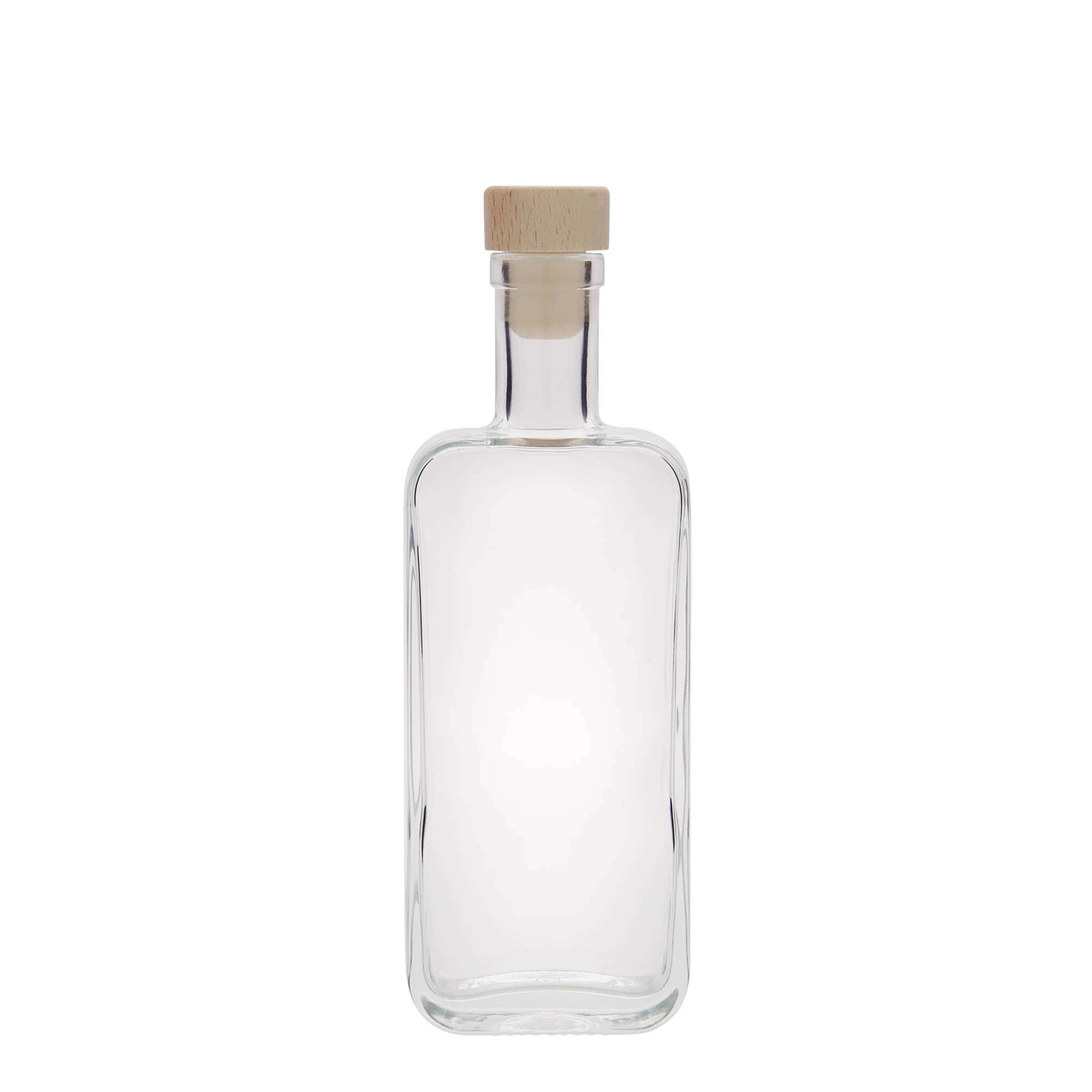 200 ml Garrafa de vidro 'Nice', retangular, boca: Cortiça