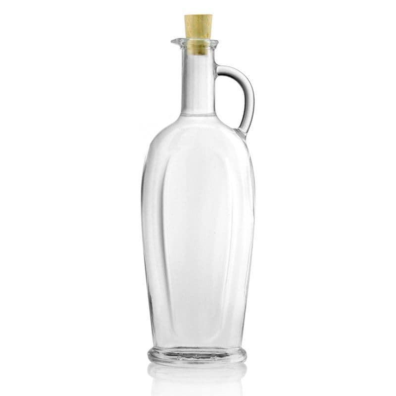 500 ml Garrafa de vidro 'Eleganta', oval, boca: Cortiça