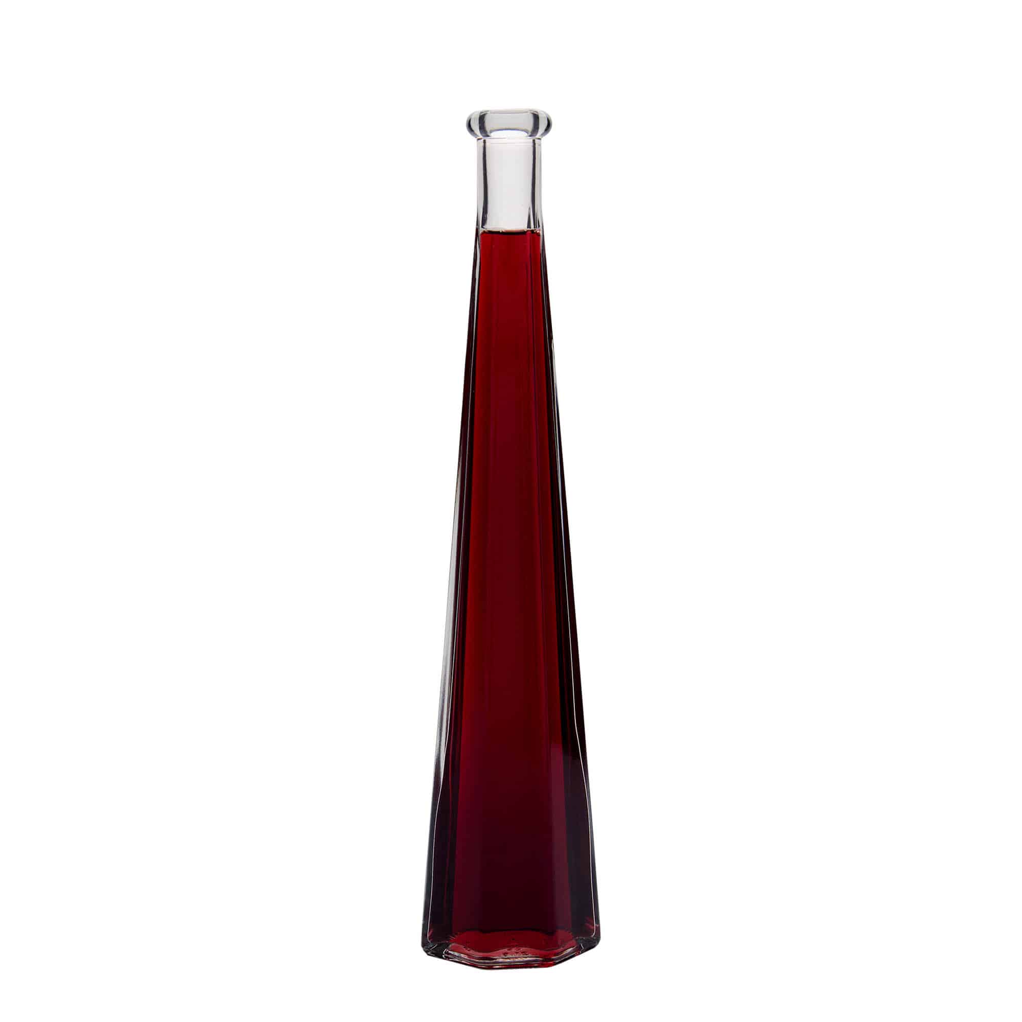 200 ml Garrafa de vidro 'Dama Sexta', hexagonal, boca: Cortiça