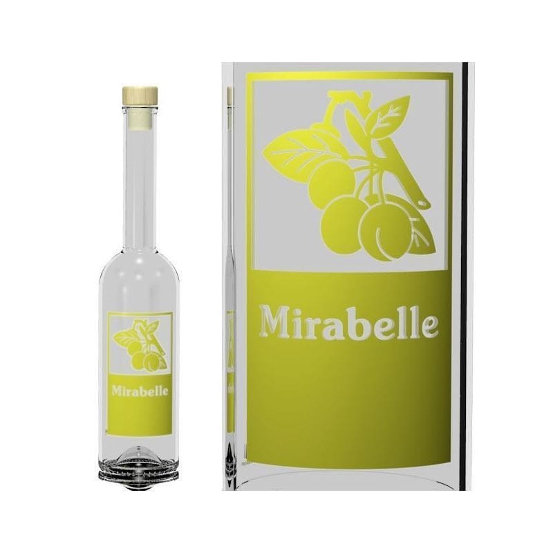 500 ml Garrafa de vidro 'Opera', Motivo: Mirabela, boca: Cortiça