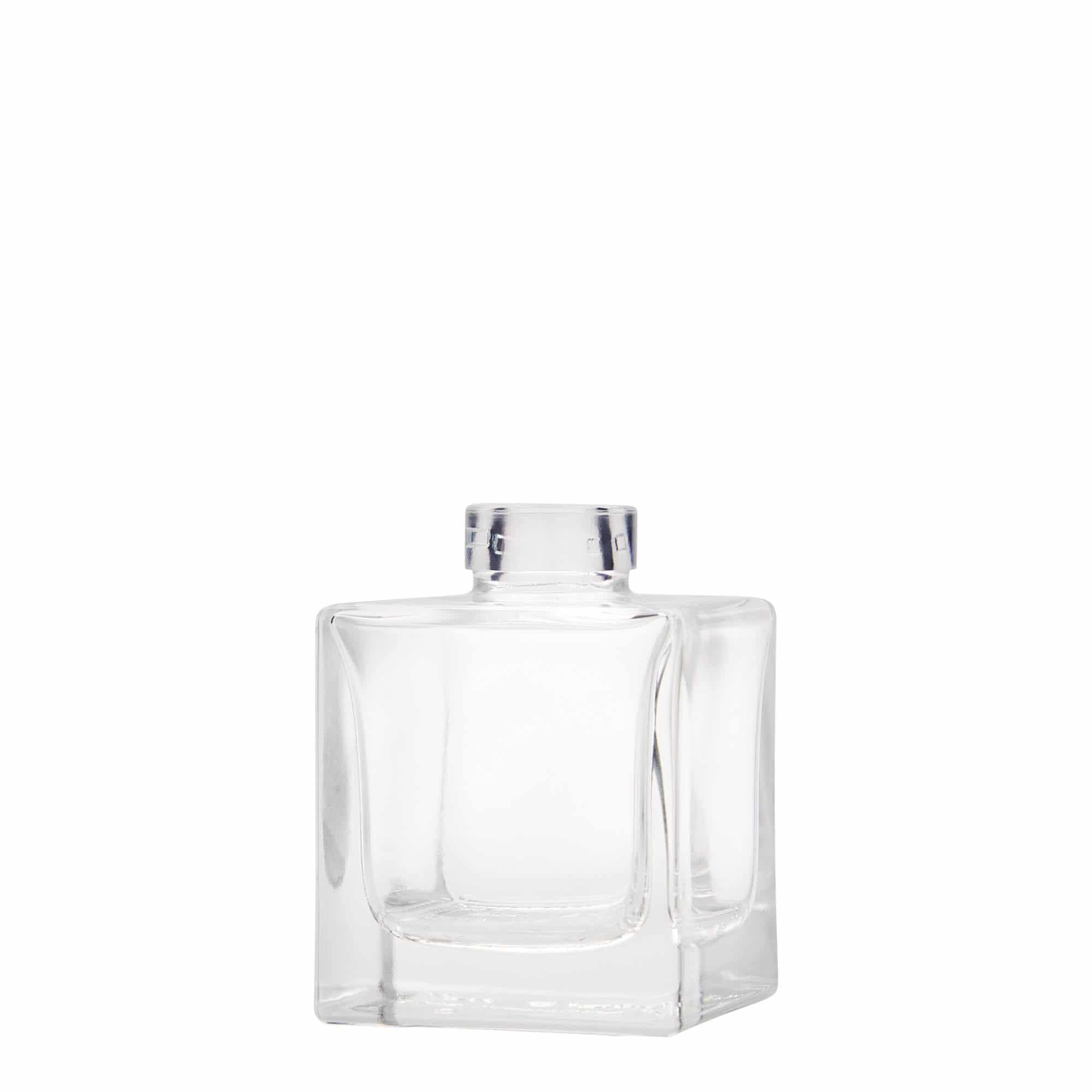 100 ml Garrafa de vidro 'Cube', quadrada, boca: Cortiça