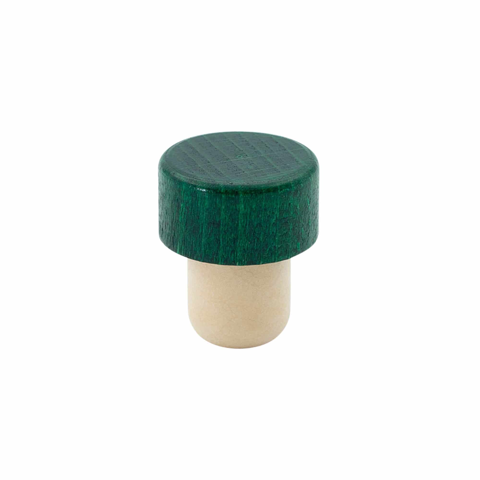 Rolhas capsuladas 19 mm, madeira, verde, para boca: Cortiça