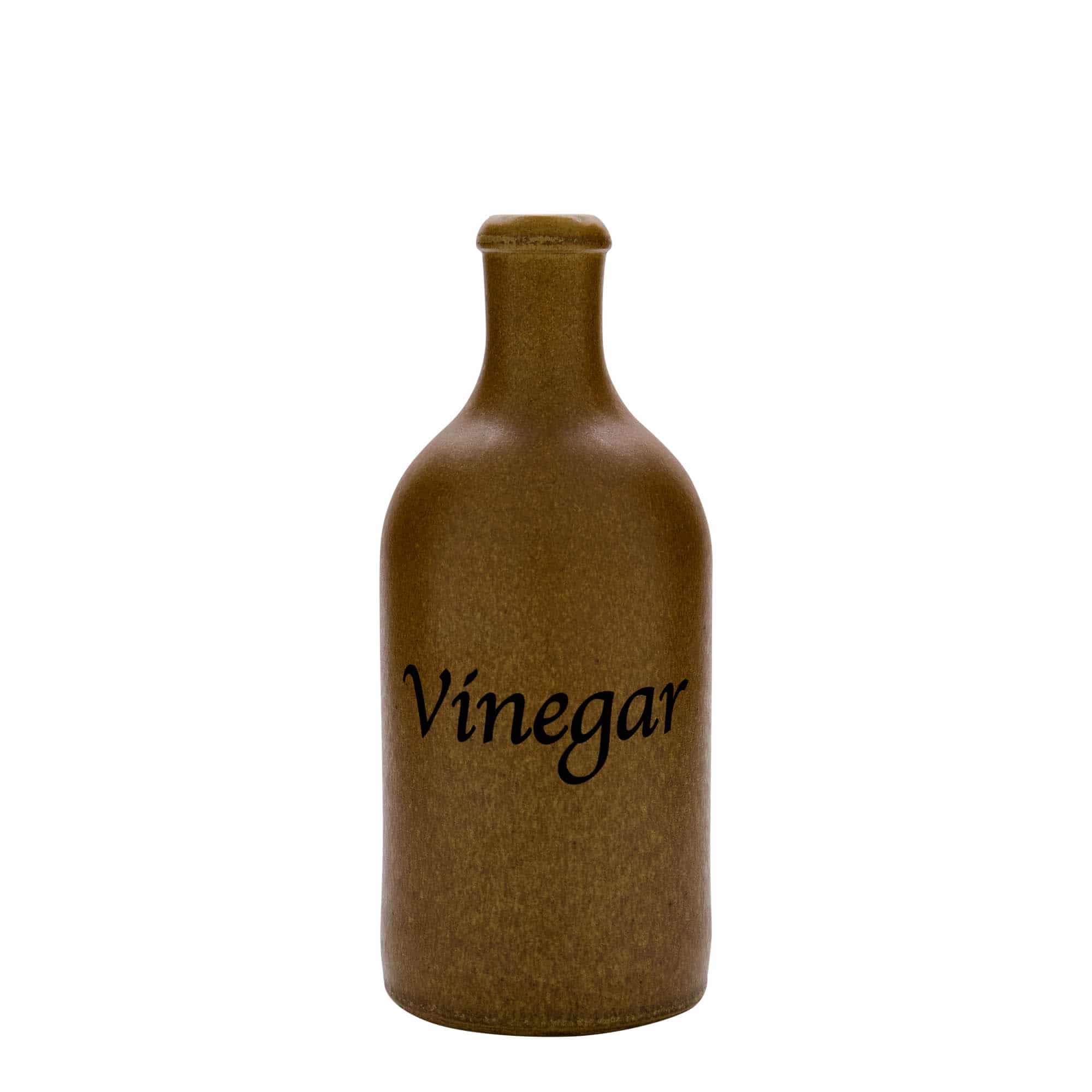 500 ml Jarro de barro, motivo: Vinegar, grés, castanho, cristal, boca: Cortiça