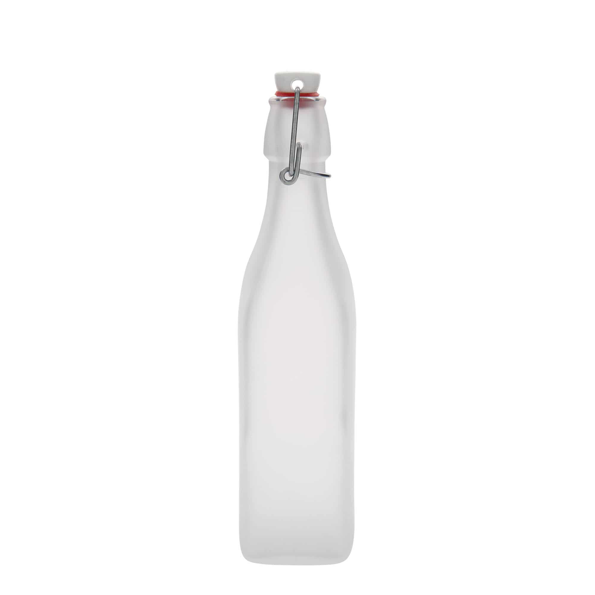 500 ml Garrafa de vidro 'Swing', quadrada, branco, boca: Tampa mecânica