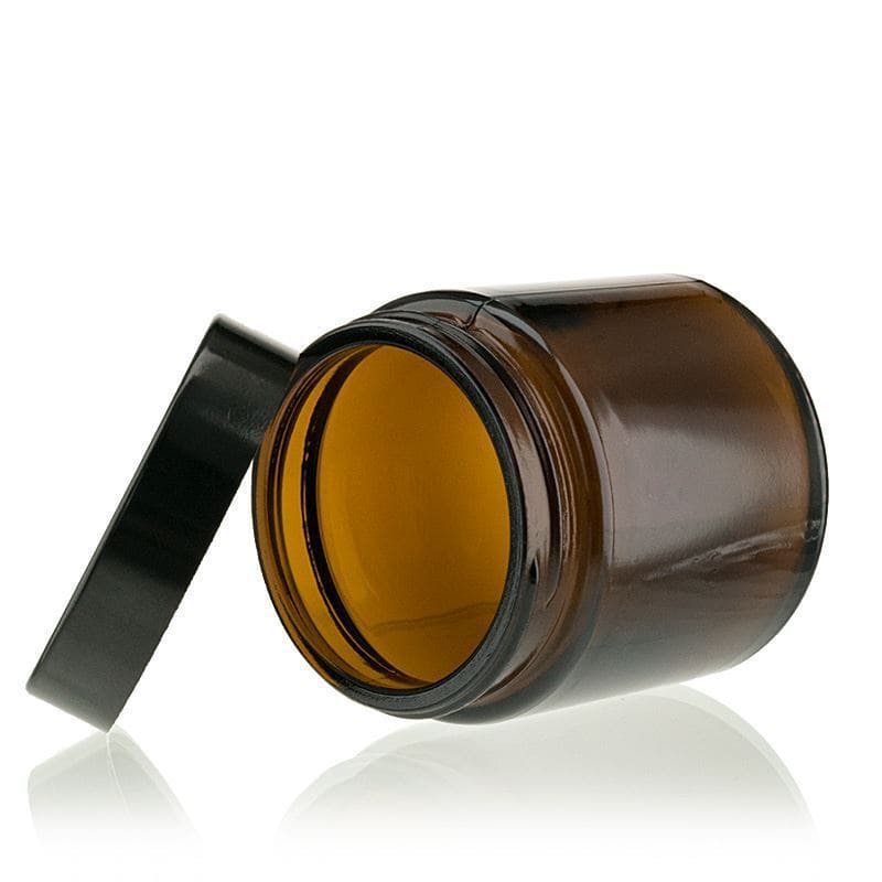 120 ml Pote 'Brown Line', vidro, castanho, boca: Tampa de rosca