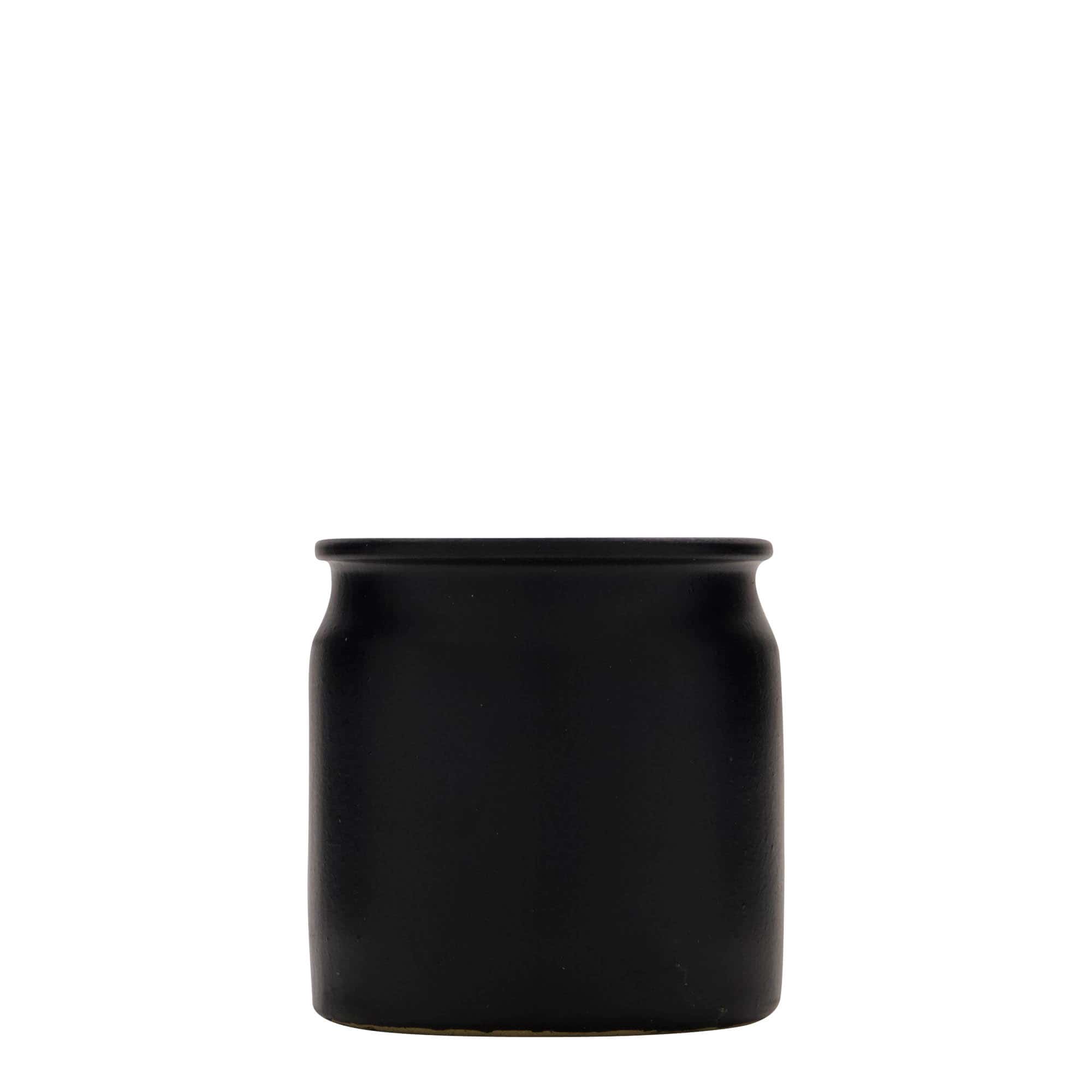 160 ml Frasco grés, cerâmica, preto, boca: Cortiça