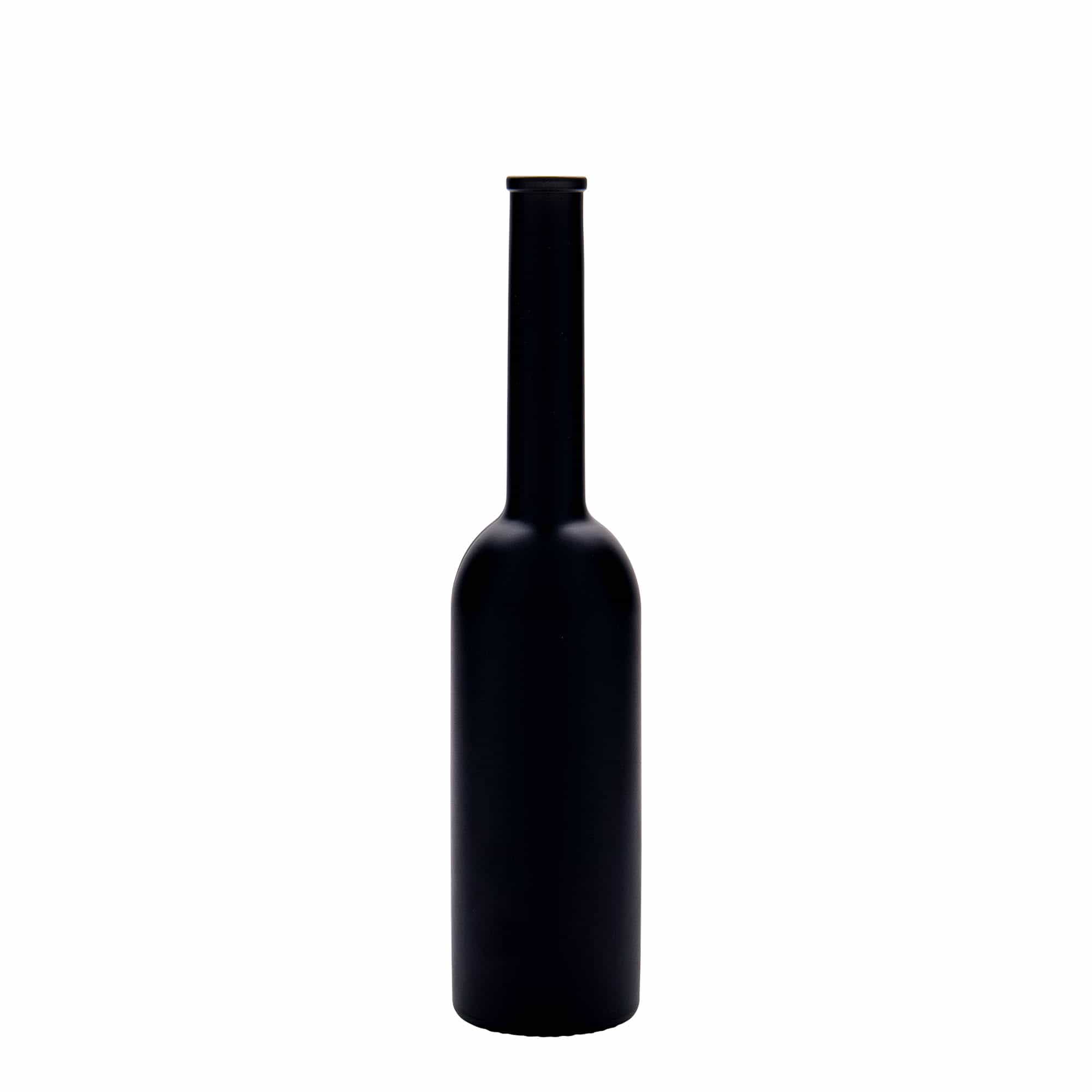 200 ml Garrafa de vidro 'Opera', preto, boca: Cortiça