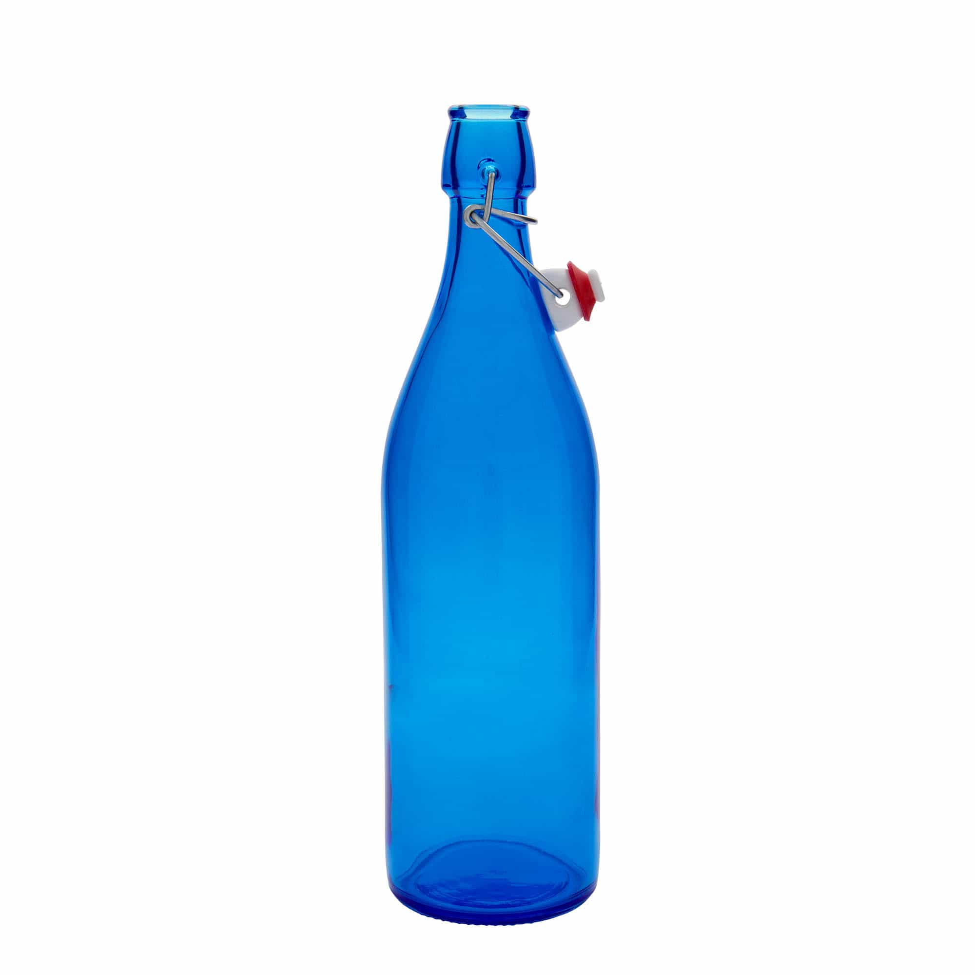 1000 ml Garrafa de vidro 'Giara', azul, boca: Tampa mecânica