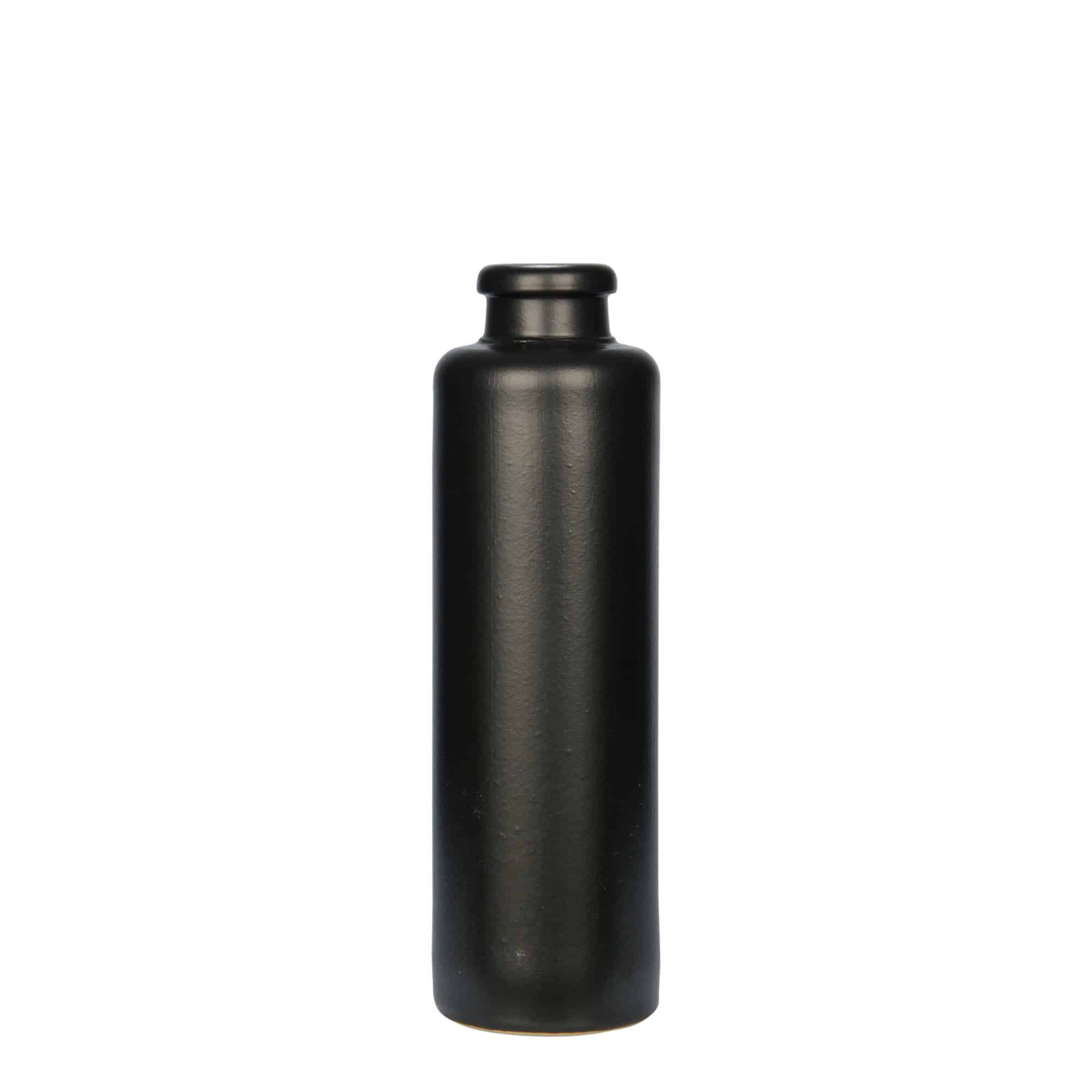 200 ml Jarro de barro, grés, preto, boca: Cortiça