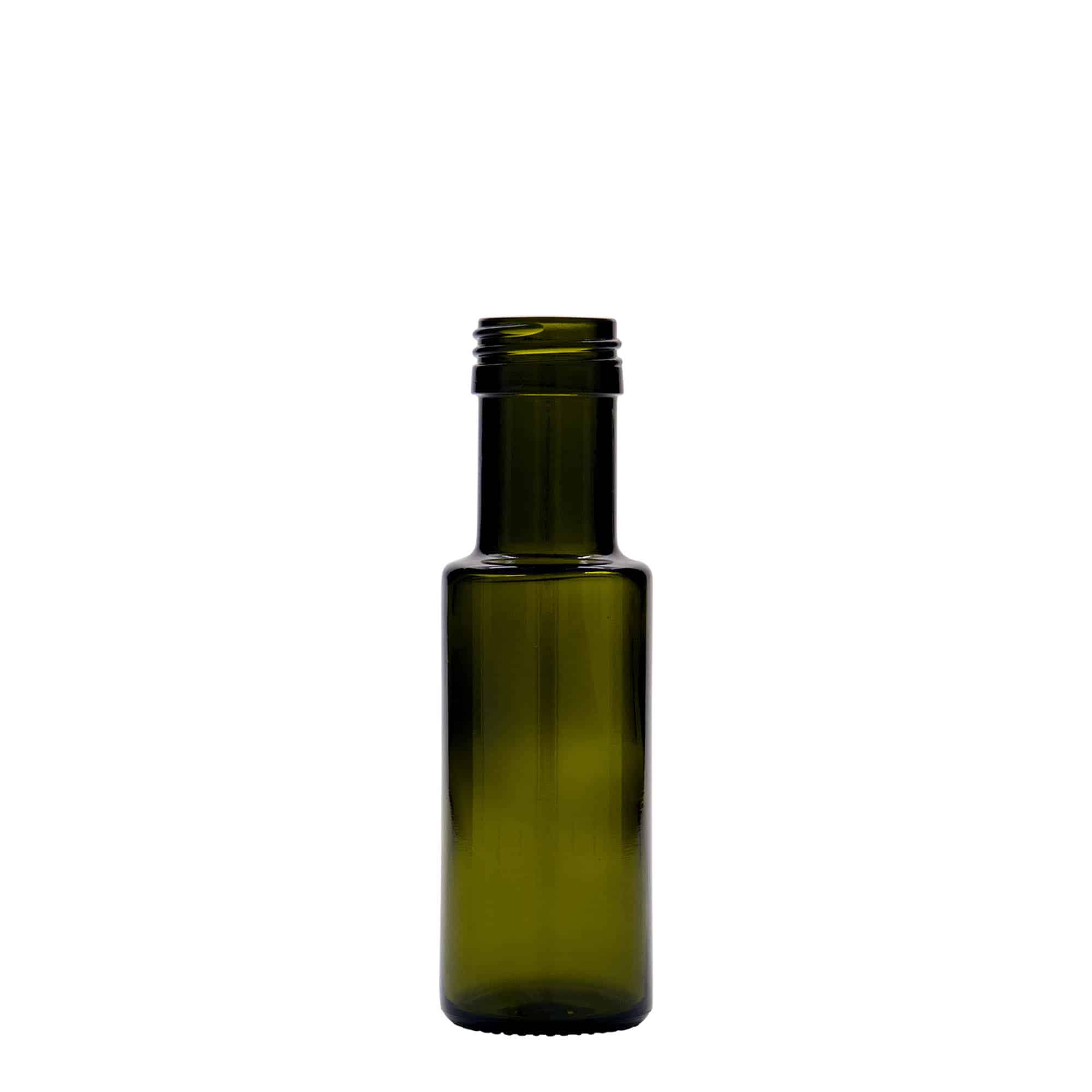 100 ml Garrafa de vidro 'Dorica', verde antigo, boca: PP 31,5