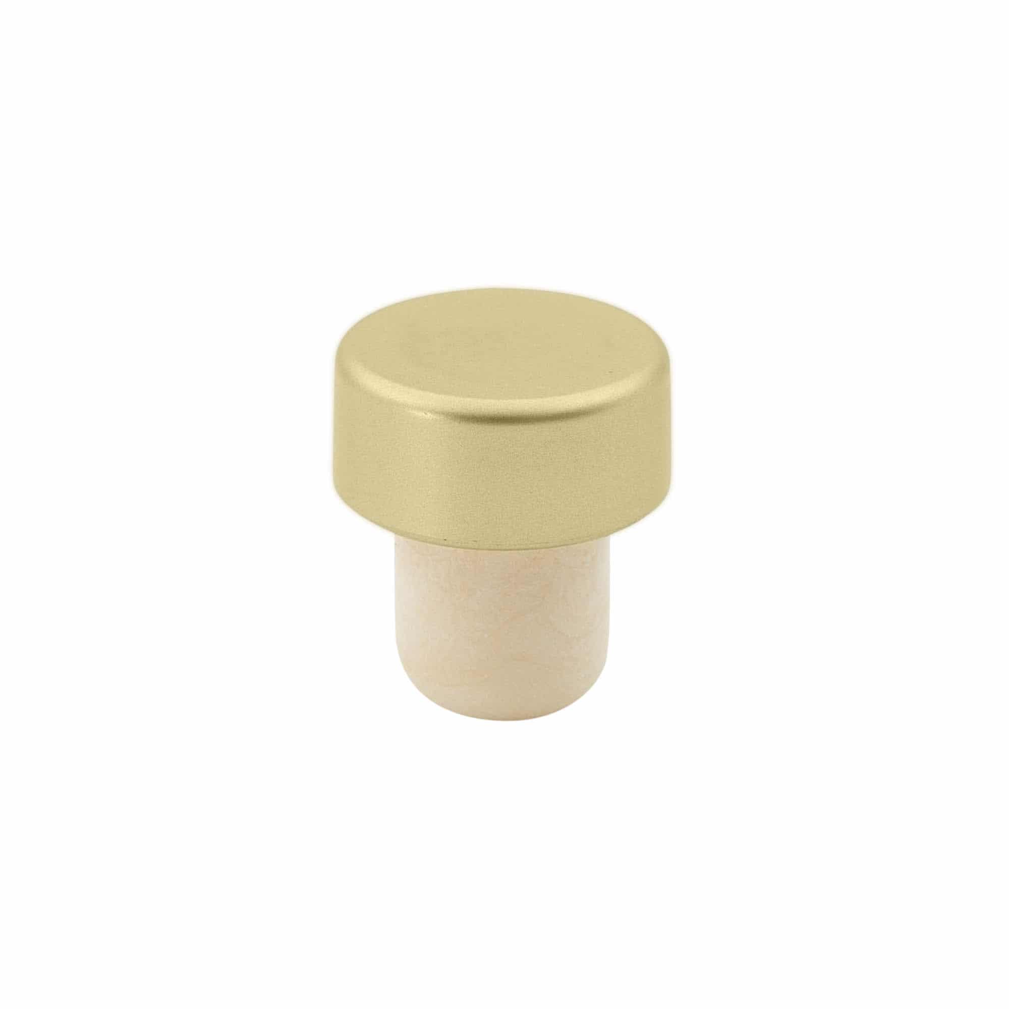 Rolhas capsuladas 19 mm, plástico, dourado, para boca: Cortiça