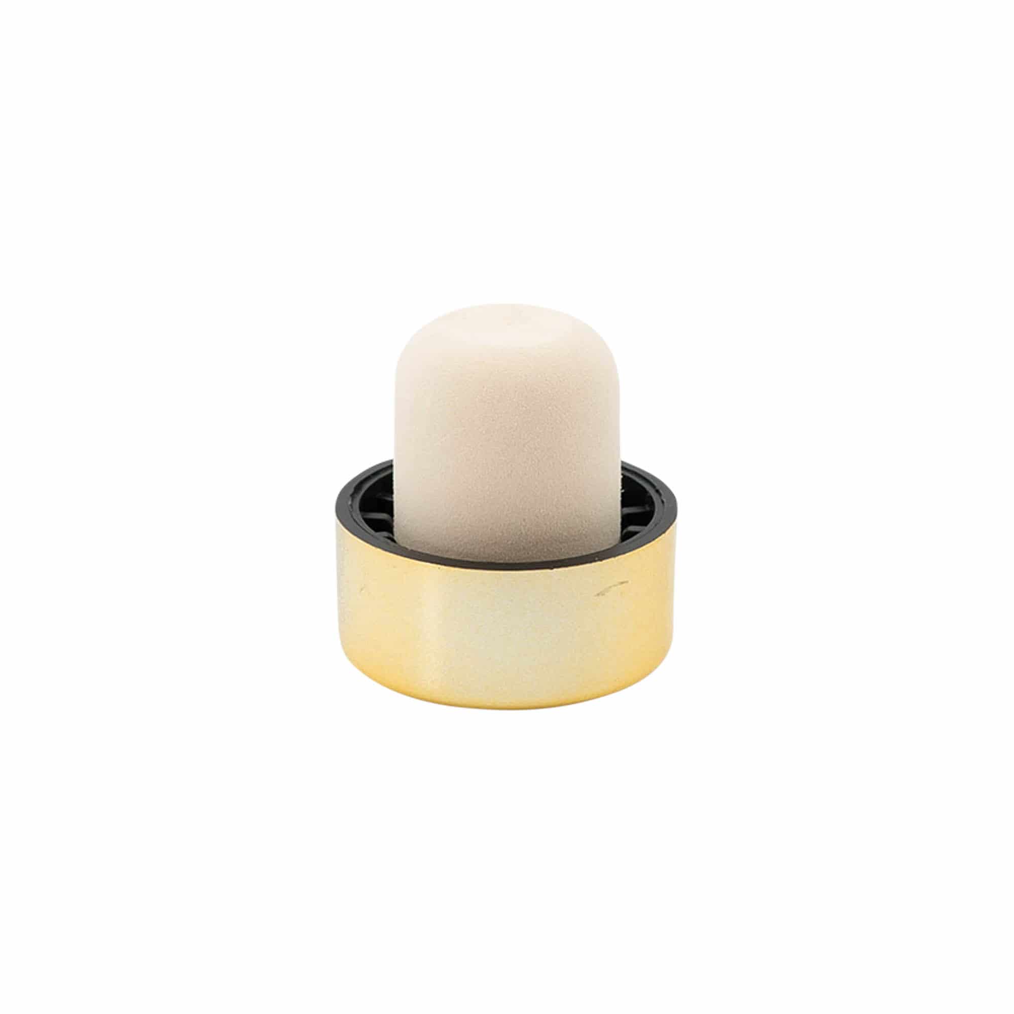 Rolhas capsuladas 19 mm, plástico, dourado, para boca: Cortiça