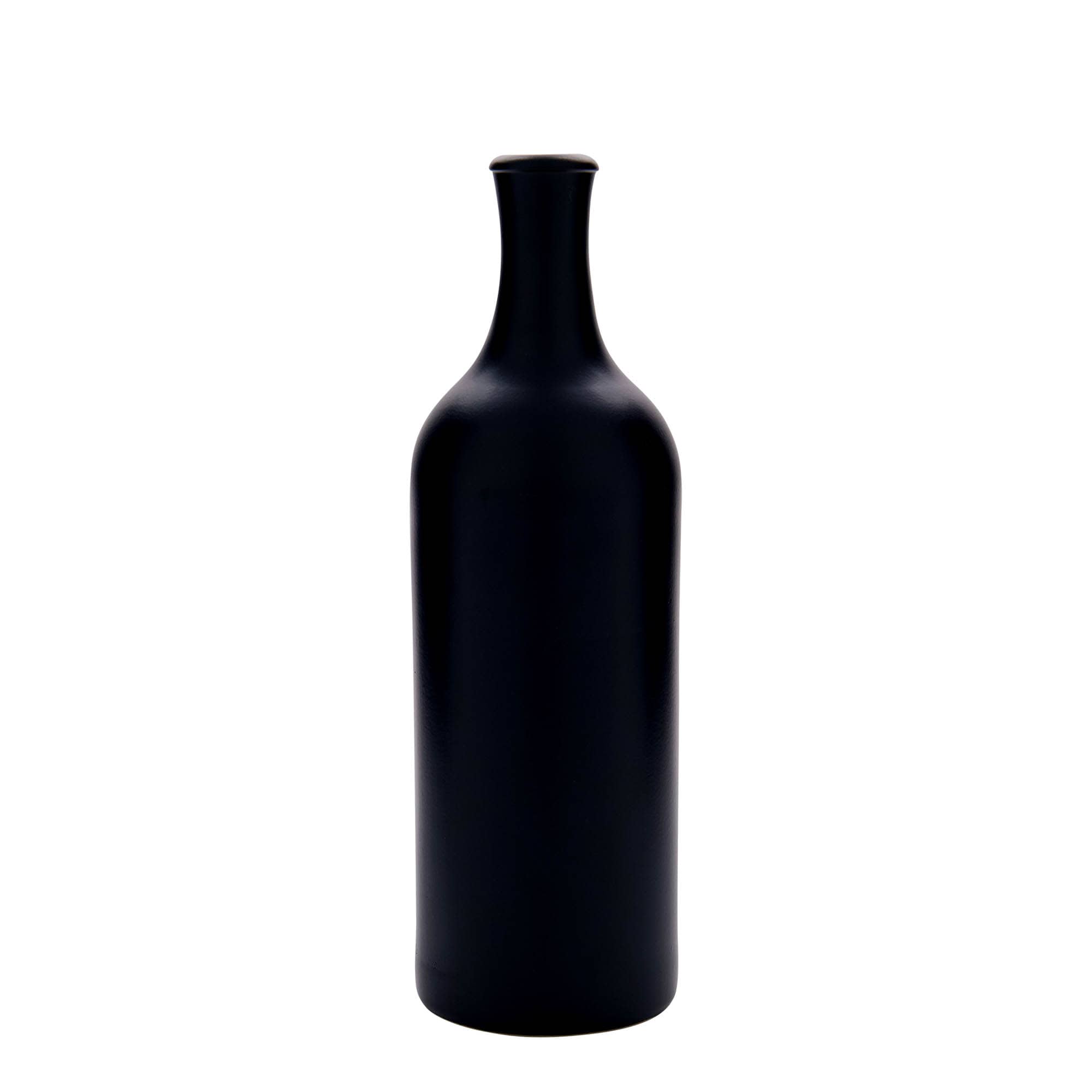 750 ml Jarro de barro pescoço longo, grés, preto, boca: Cortiça