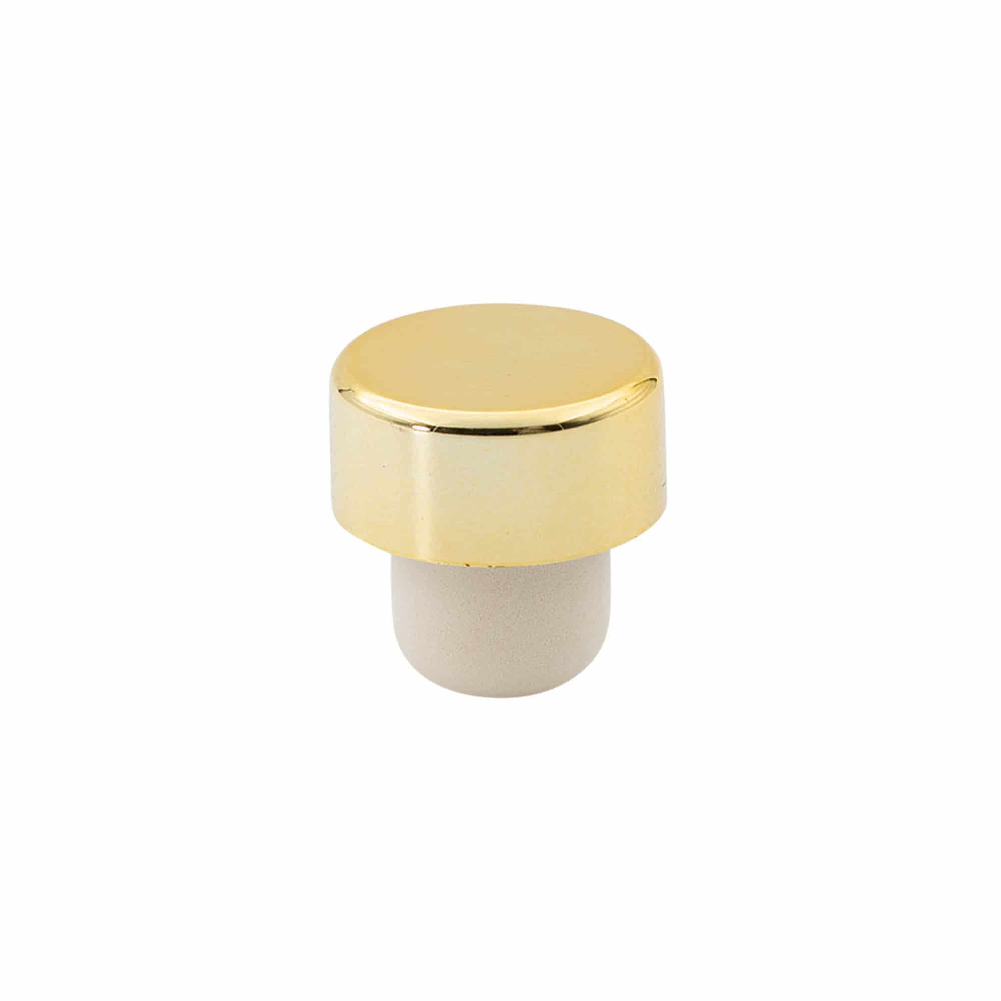 Rolhas capsuladas 19 mm, plástico, dourado, para boca: Cortiça