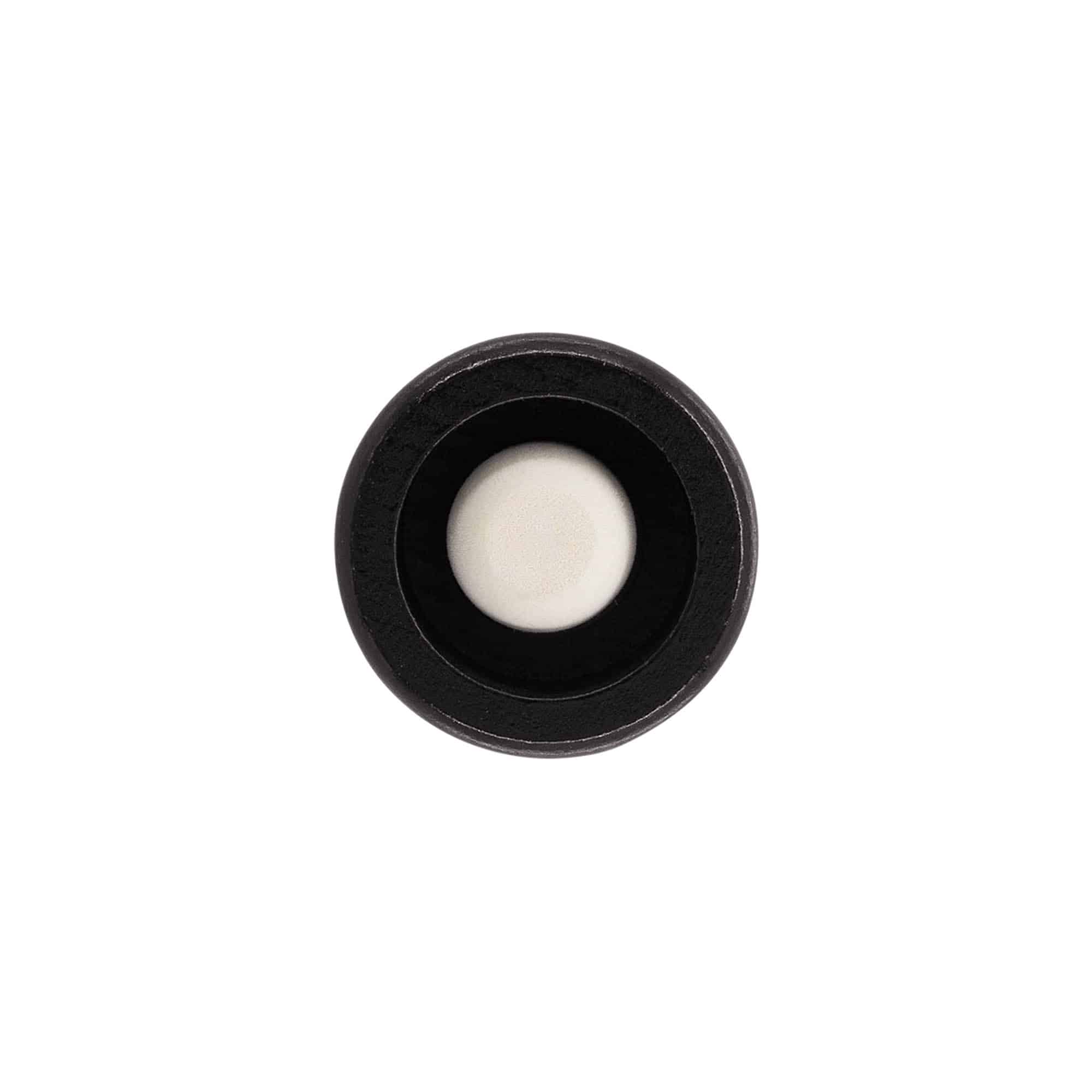 Rolhas capsuladas 19 mm, madeira, preto, para boca: Cortiça