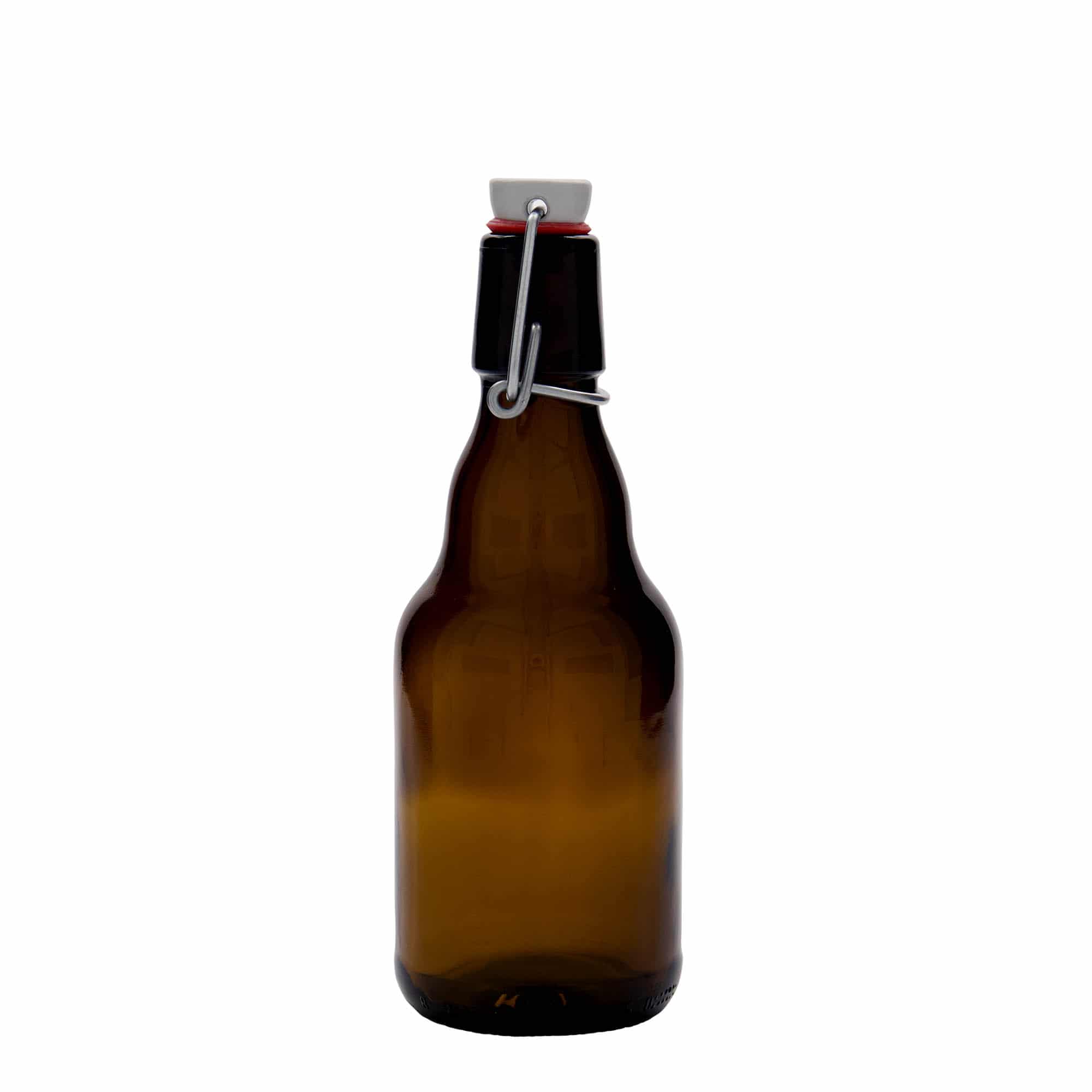 330 ml Garrafa de cerveja 'Steinie', vidro, castanho, boca: Tampa mecânica