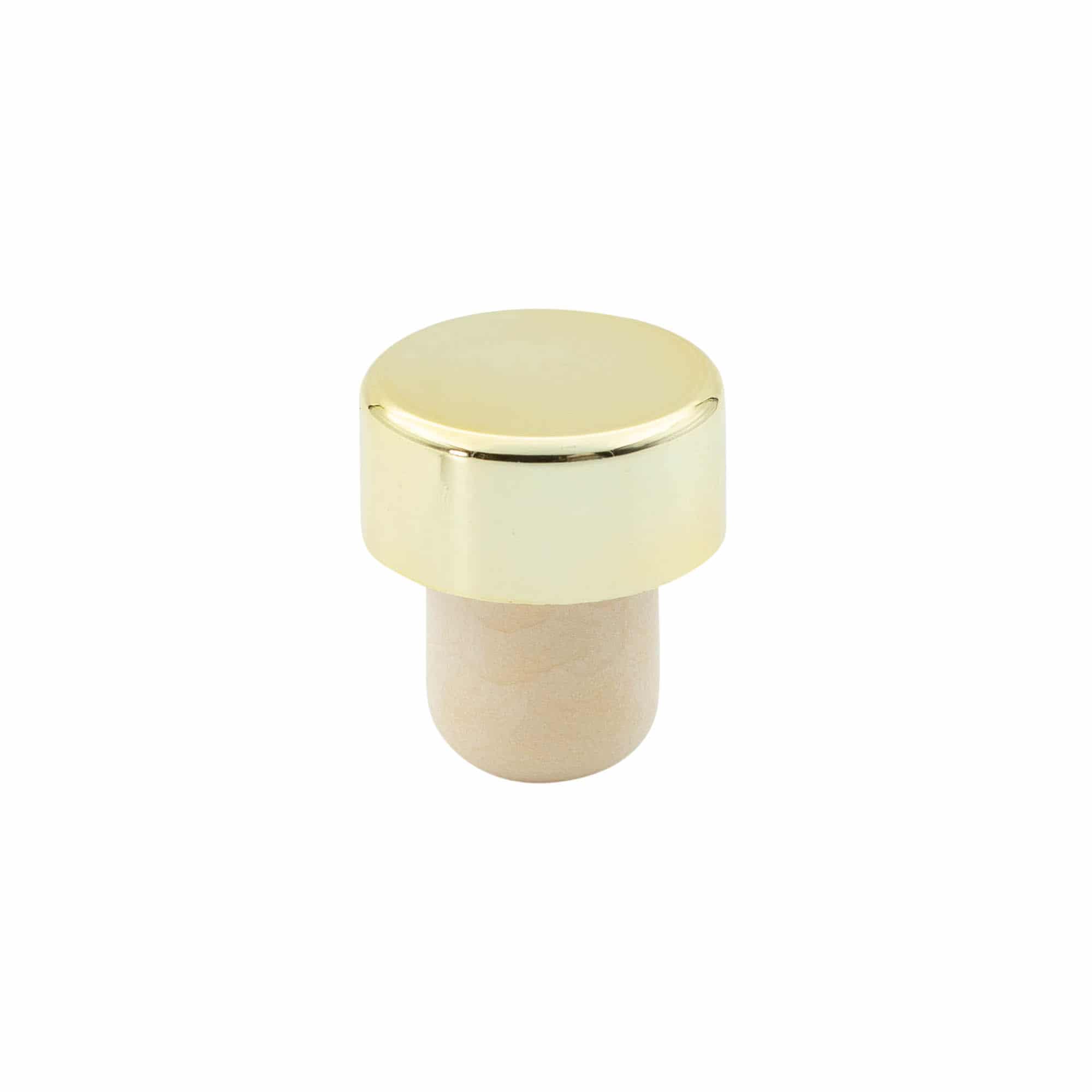 Rolhas capsuladas 19 mm, plástico, dourado, para boca: Cortiça