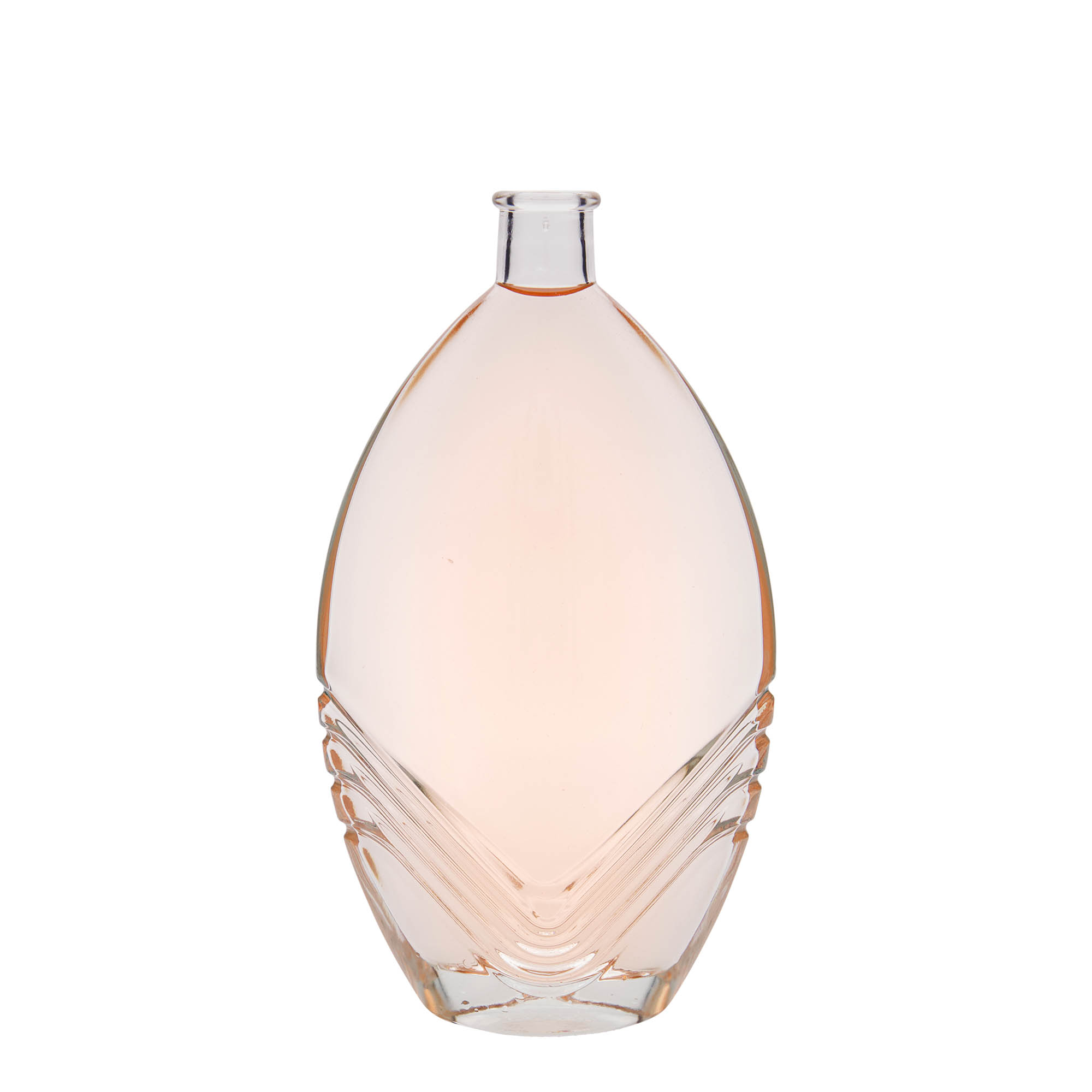 500 ml Garrafa de vidro 'Florence', oval, boca: Cortiça