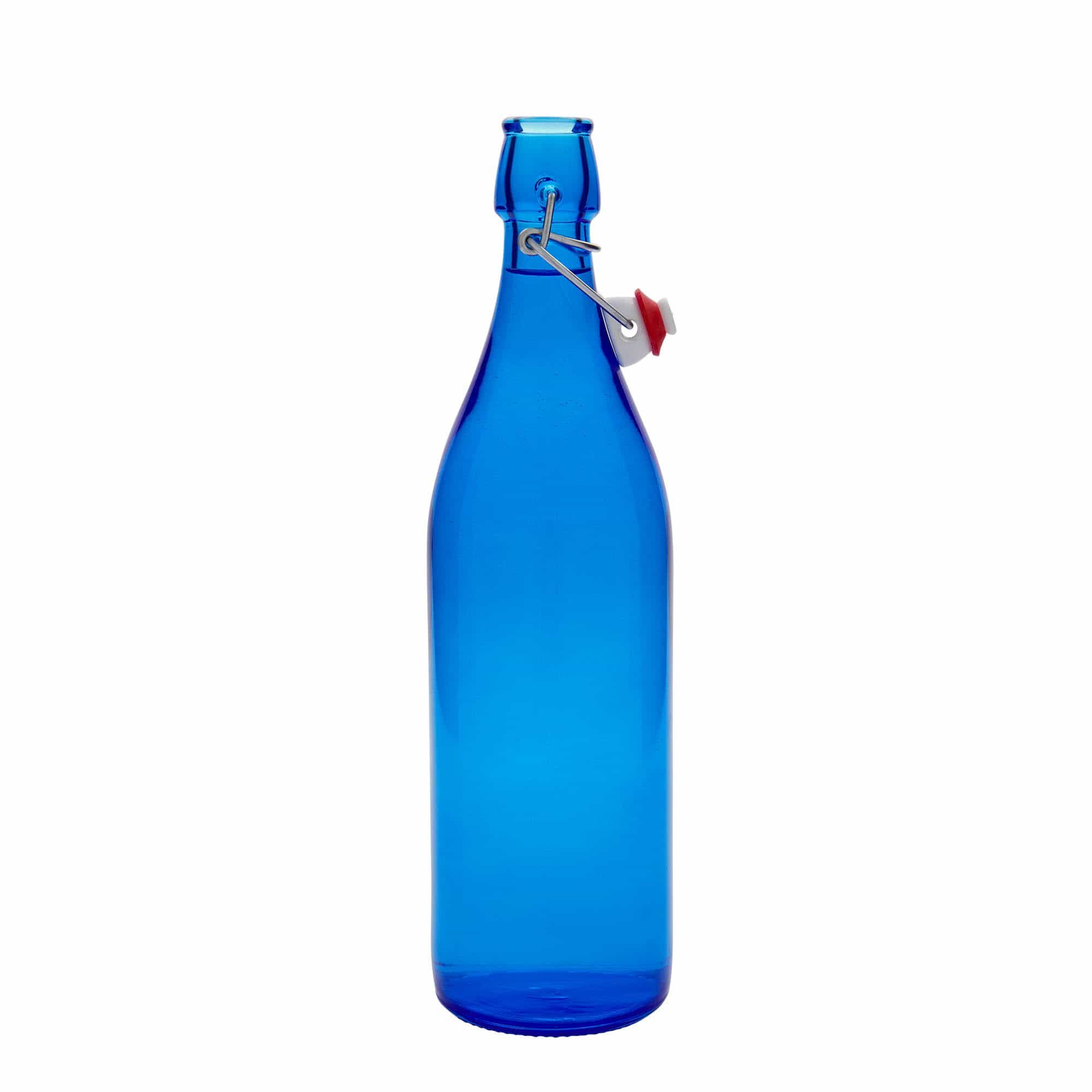 1000 ml Garrafa de vidro 'Giara', azul, boca: Tampa mecânica