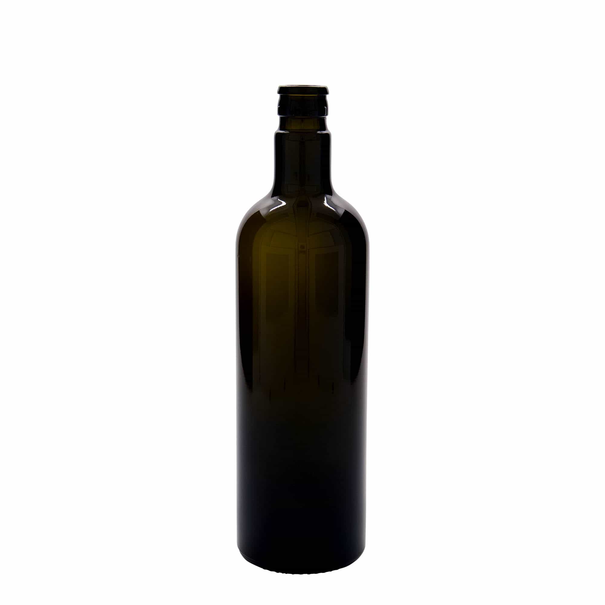 750 ml Garrafa para azeite e vinagre 'Willy New', vidro, verde antigo, boca: DOP