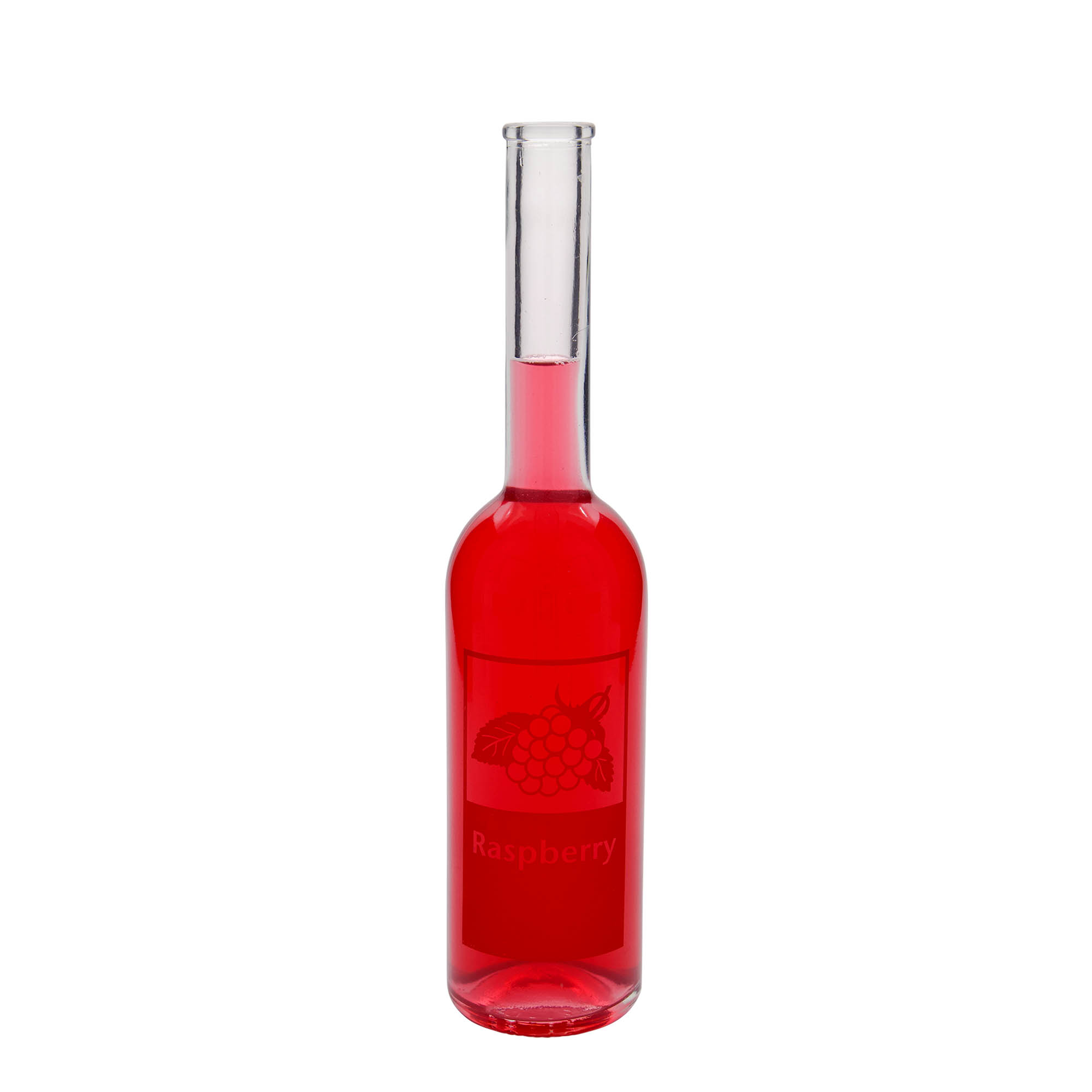 500 ml Garrafa de vidro 'Opera', Motivo: Raspberry, boca: Cortiça