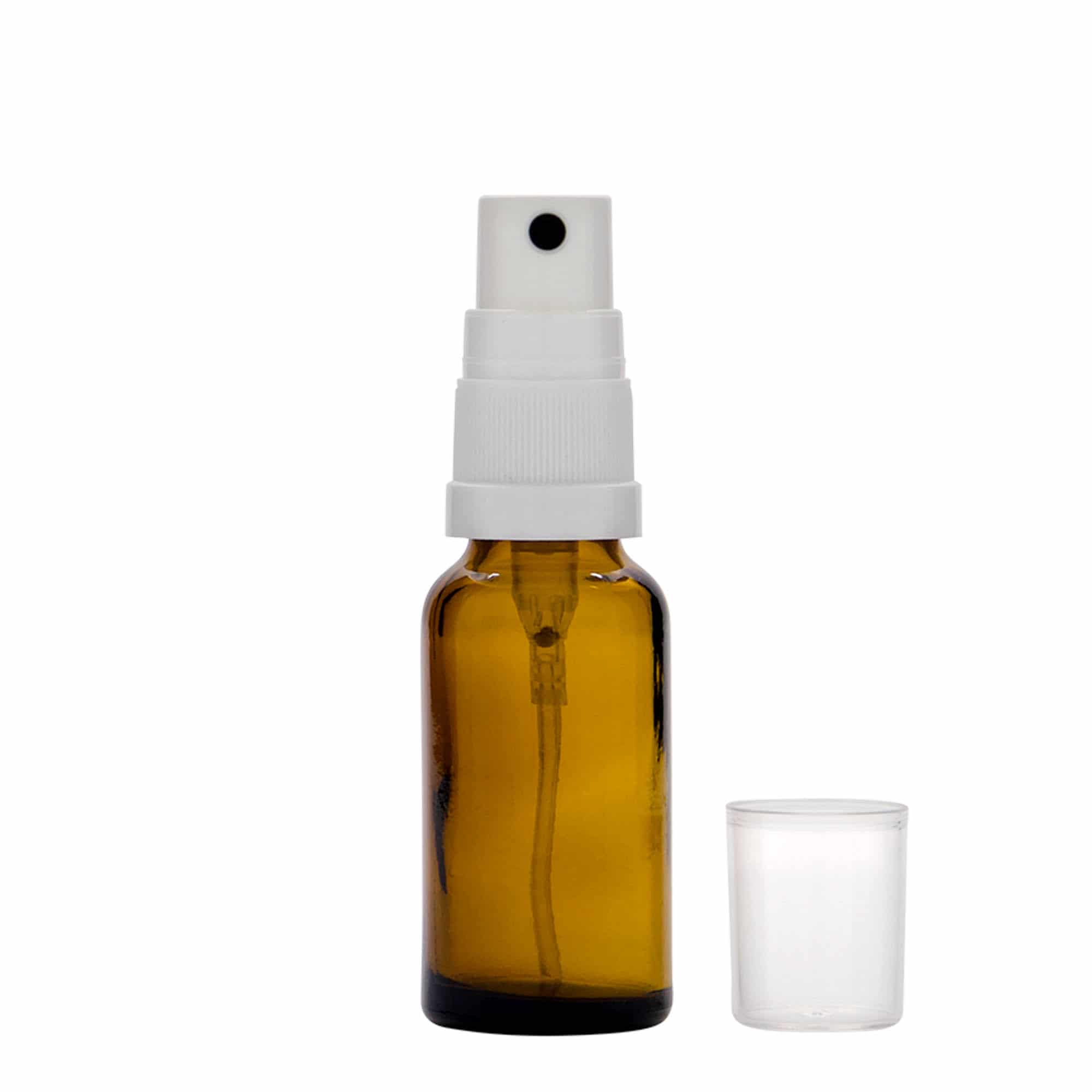 20 ml Frasco de pulverização farmacêutico, vidro, castanho, boca: DIN 18