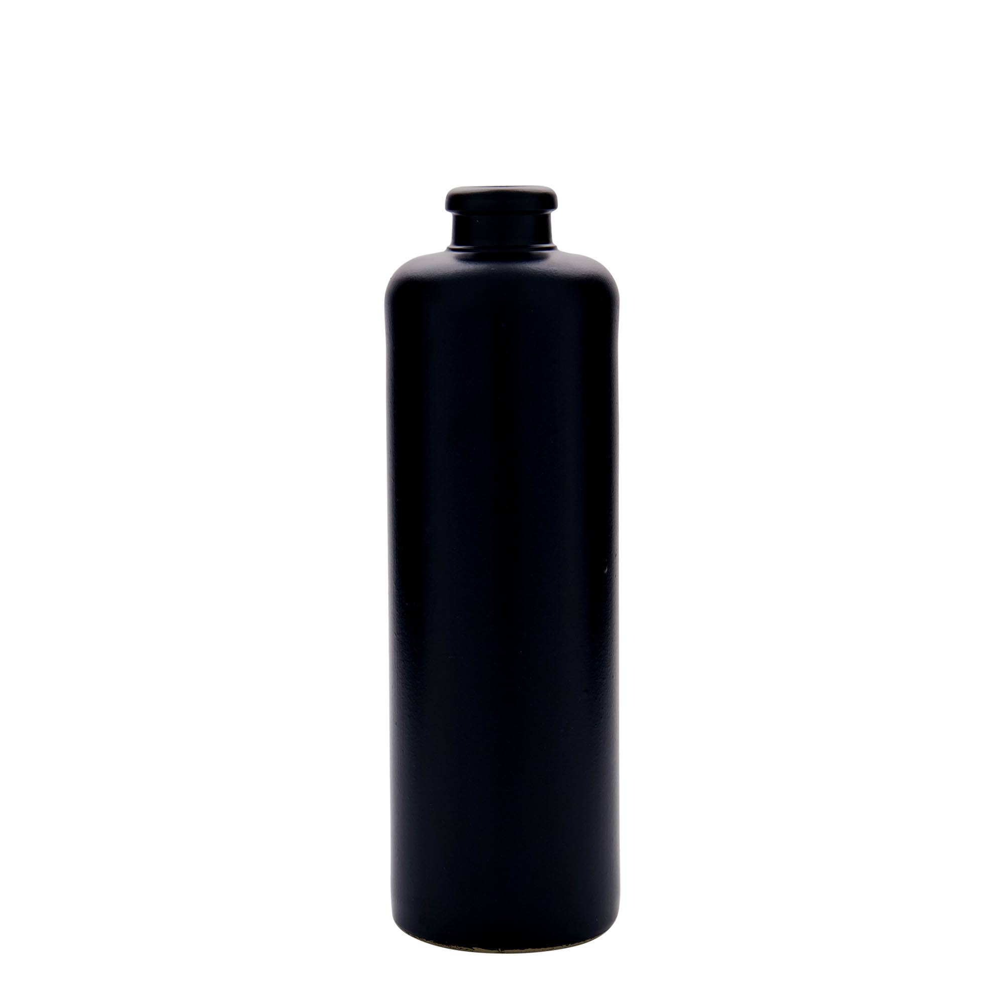 500 ml Jarro de barro, grés, preto, boca: Cortiça